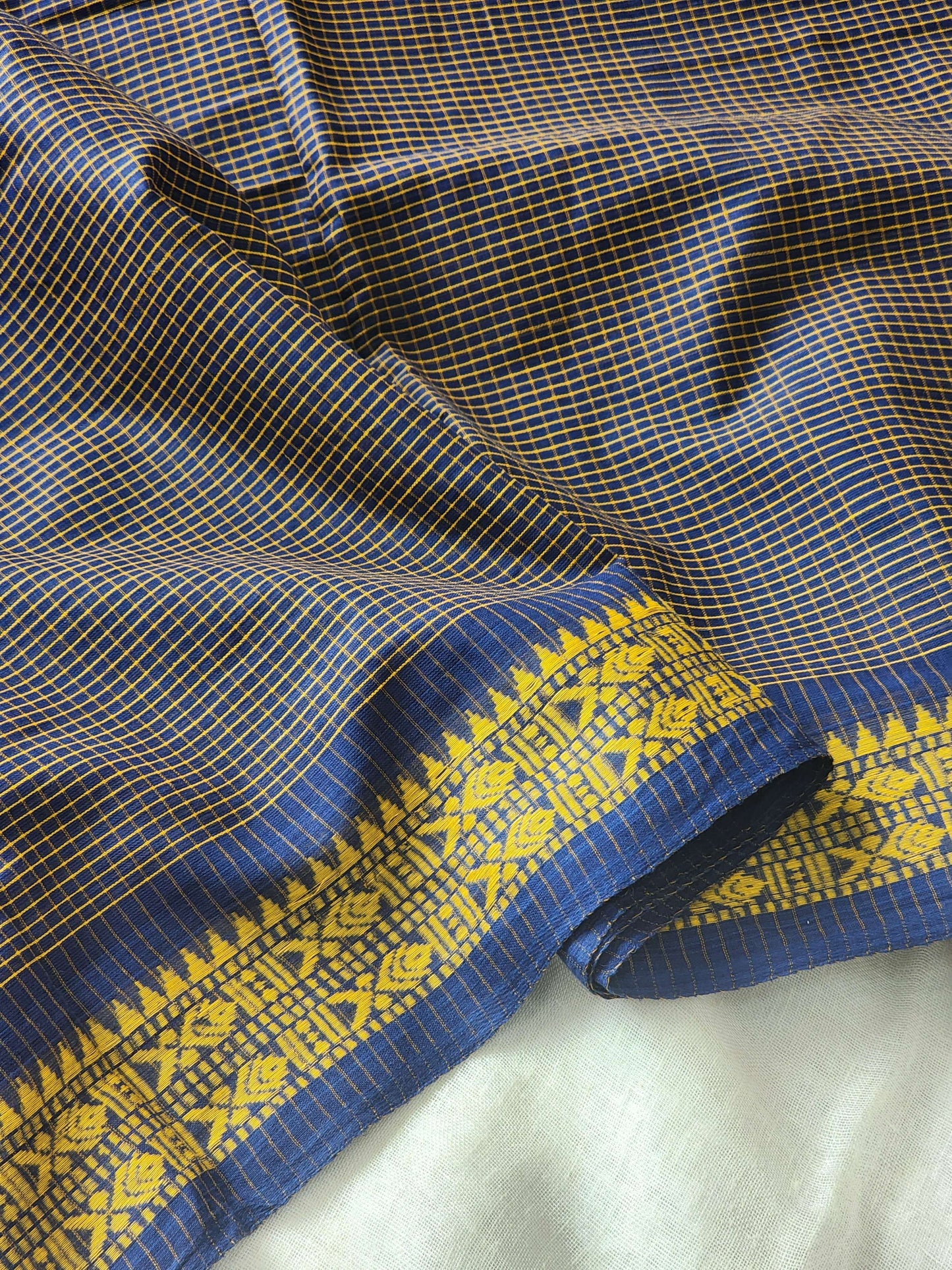 Blue Dhonekhali Cotton Saree