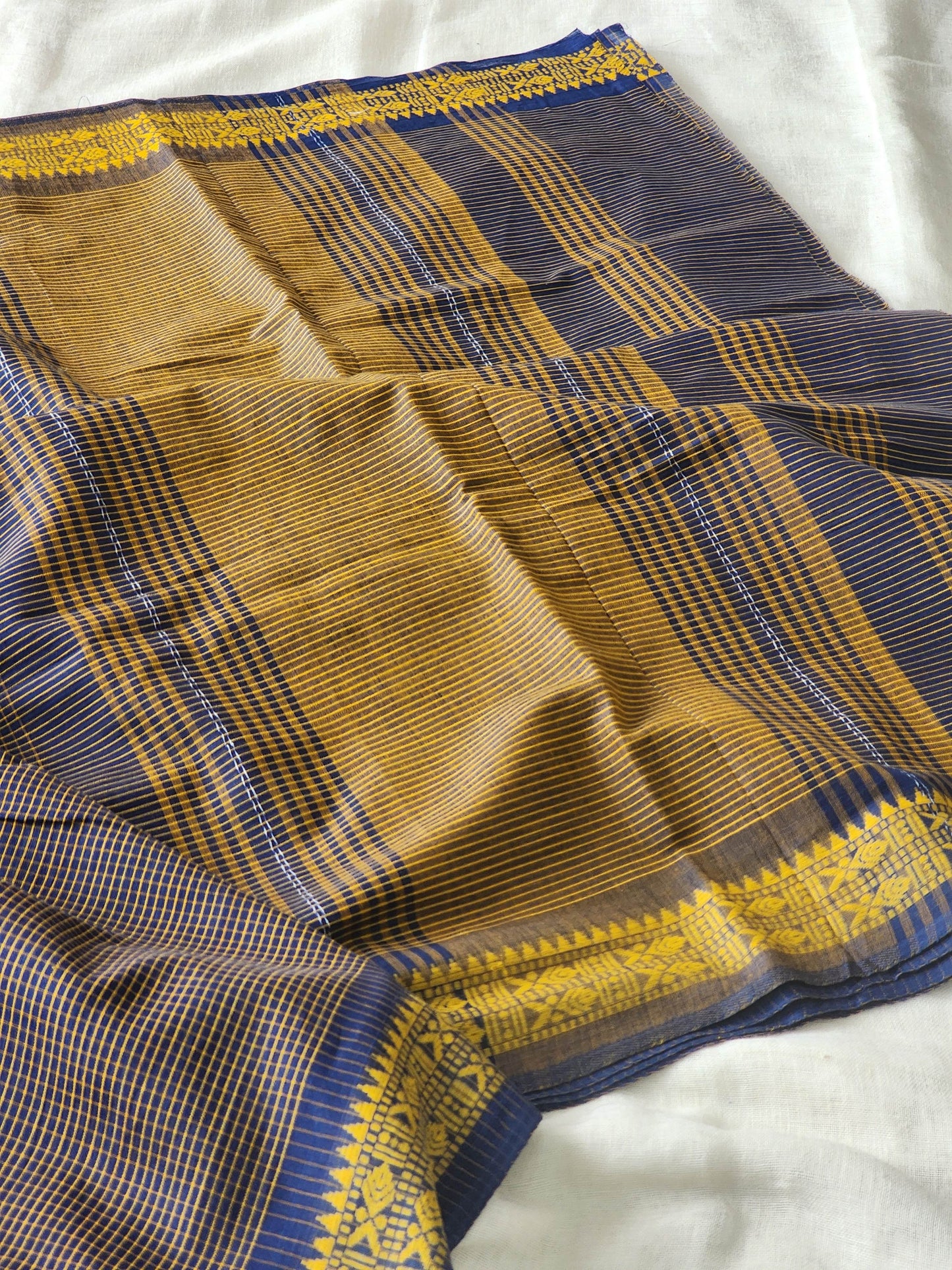 Blue Dhonekhali Cotton Saree