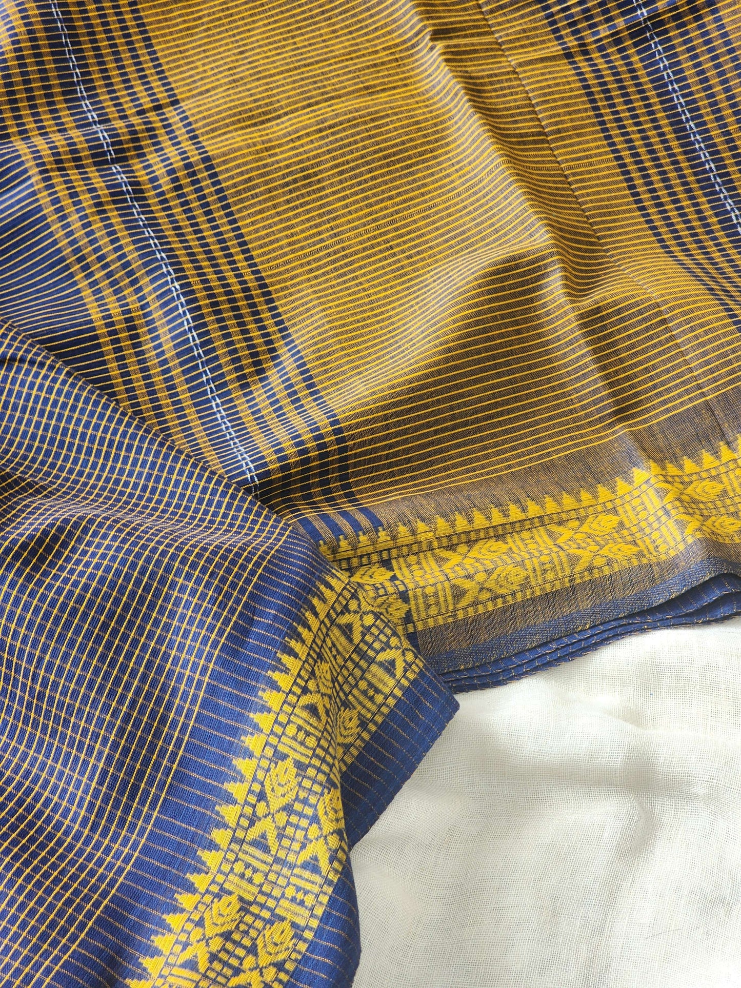 Blue Dhonekhali Cotton Saree