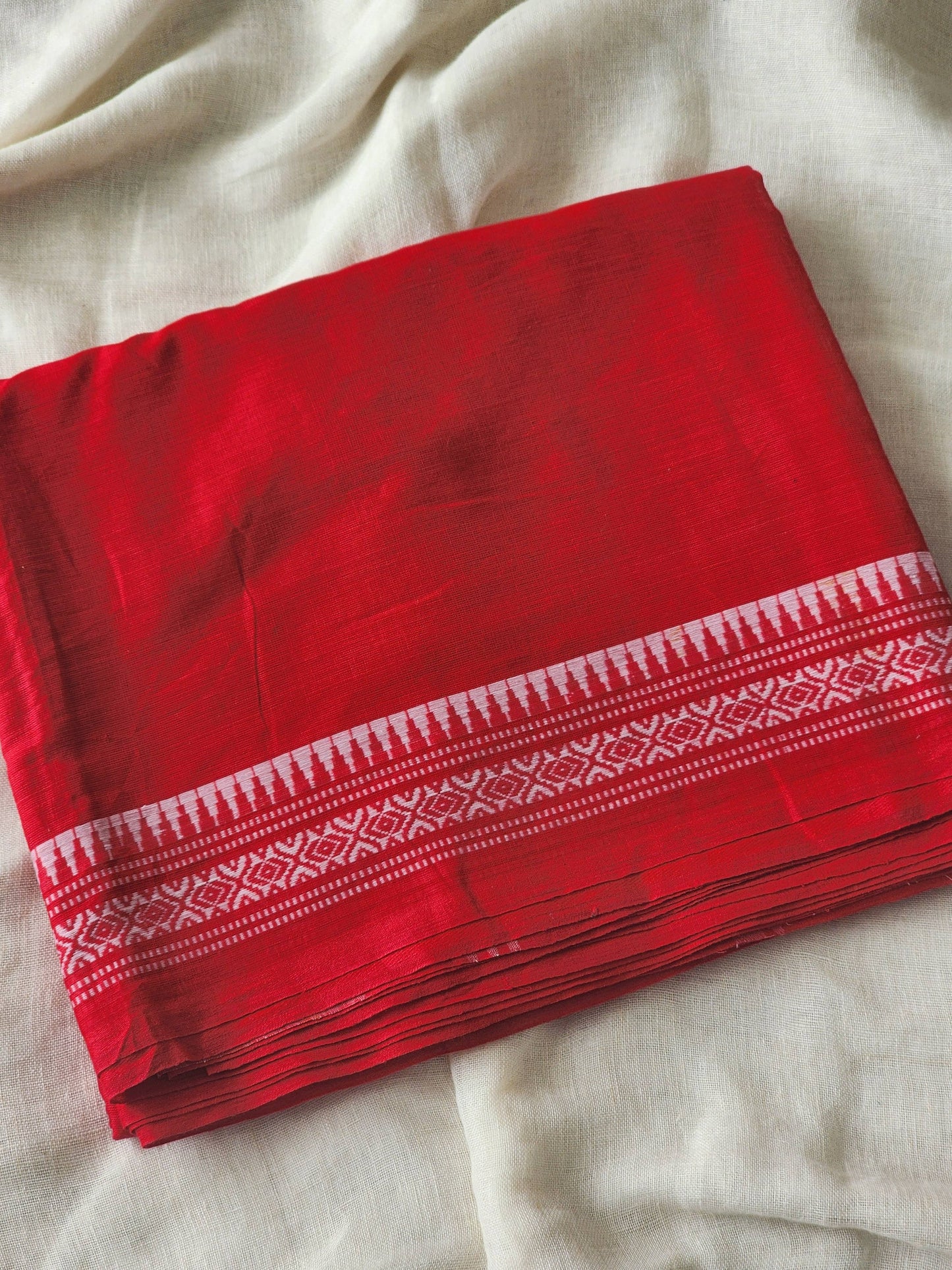 Red Dhonekhali Cotton Saree