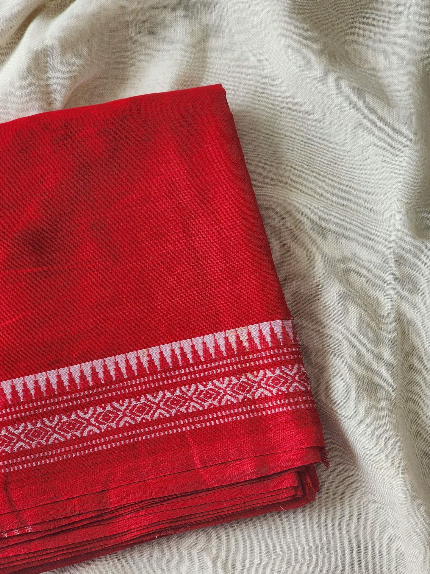 Red Dhonekhali Cotton Saree