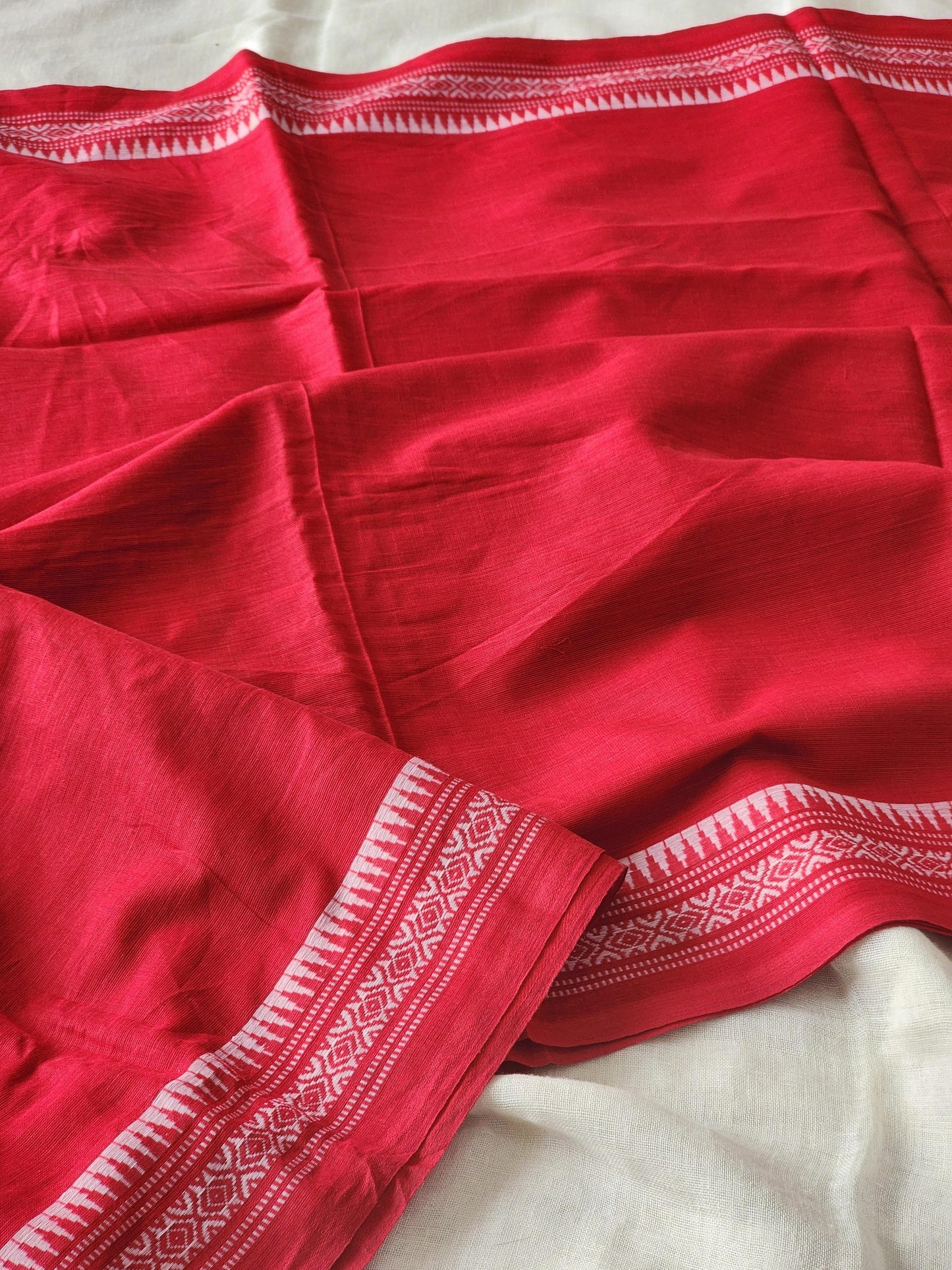 Red Dhonekhali Cotton Saree