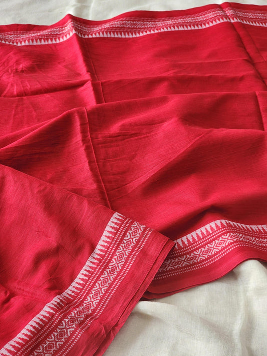 Red Dhonekhali Cotton Saree