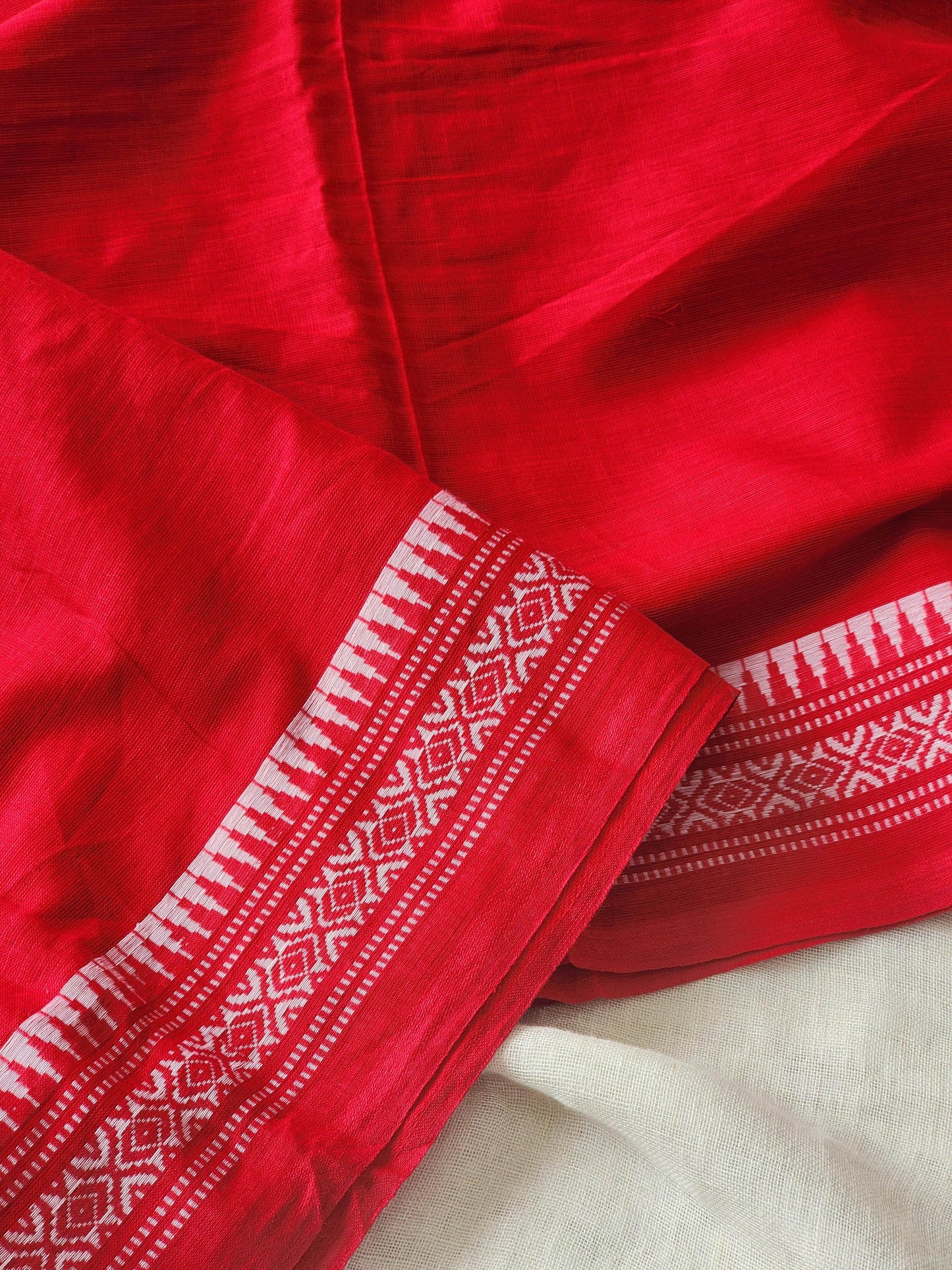 Red Dhonekhali Cotton Saree