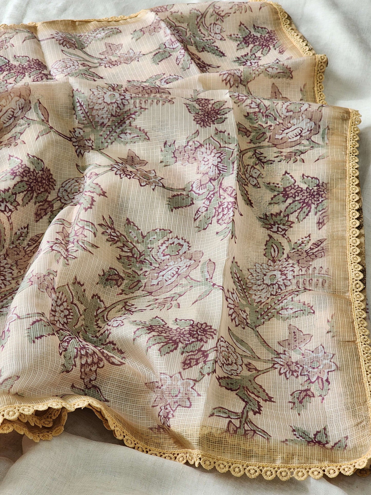 Beige Kota Silk Saree