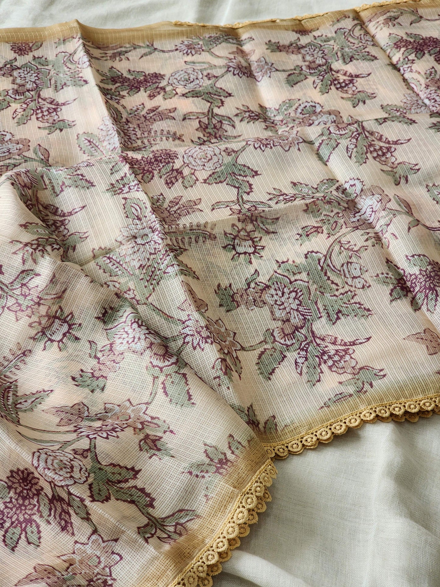 Beige Kota Silk Saree