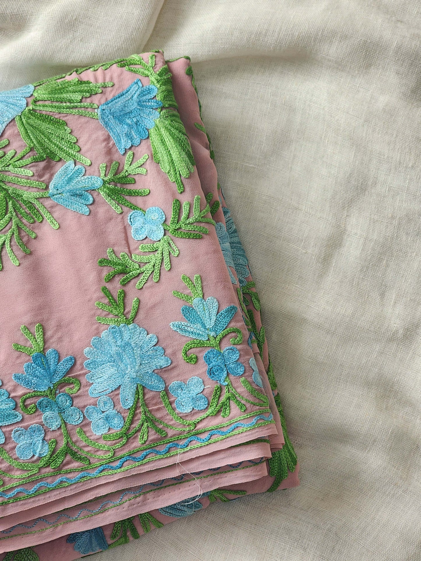 Cherry Blossom Georgette Kashmiri Woven Saree