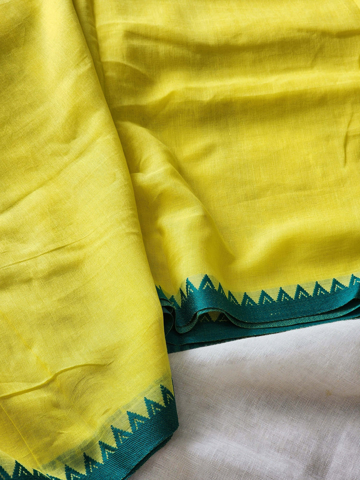 Yellow Dhonekhali Cotton Saree