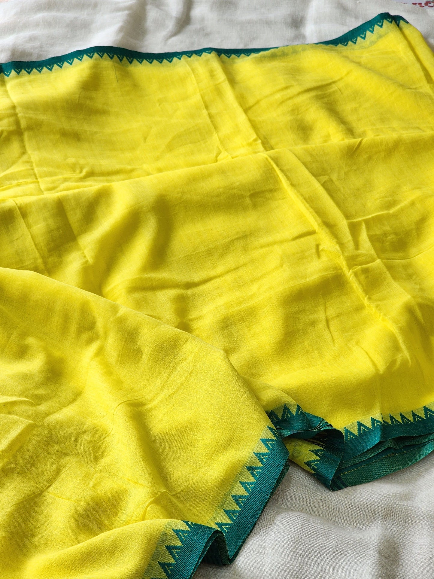 Yellow Dhonekhali Cotton Saree