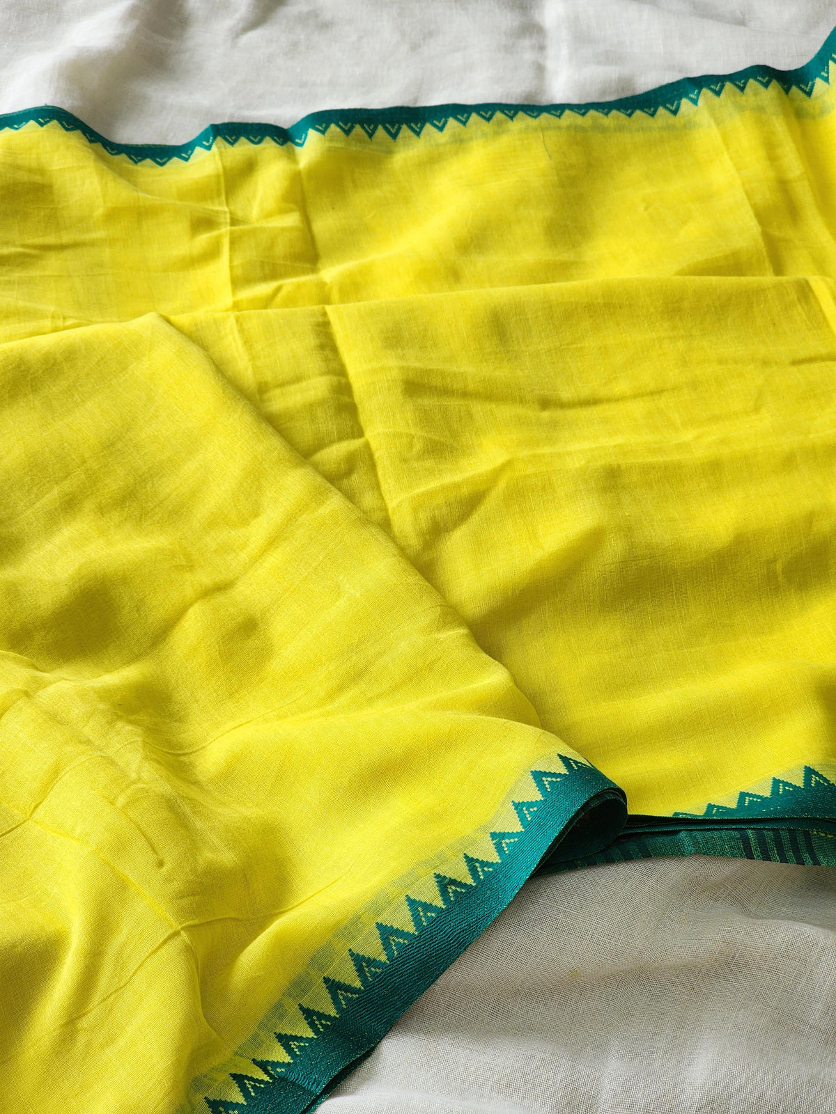 Yellow Dhonekhali Cotton Saree