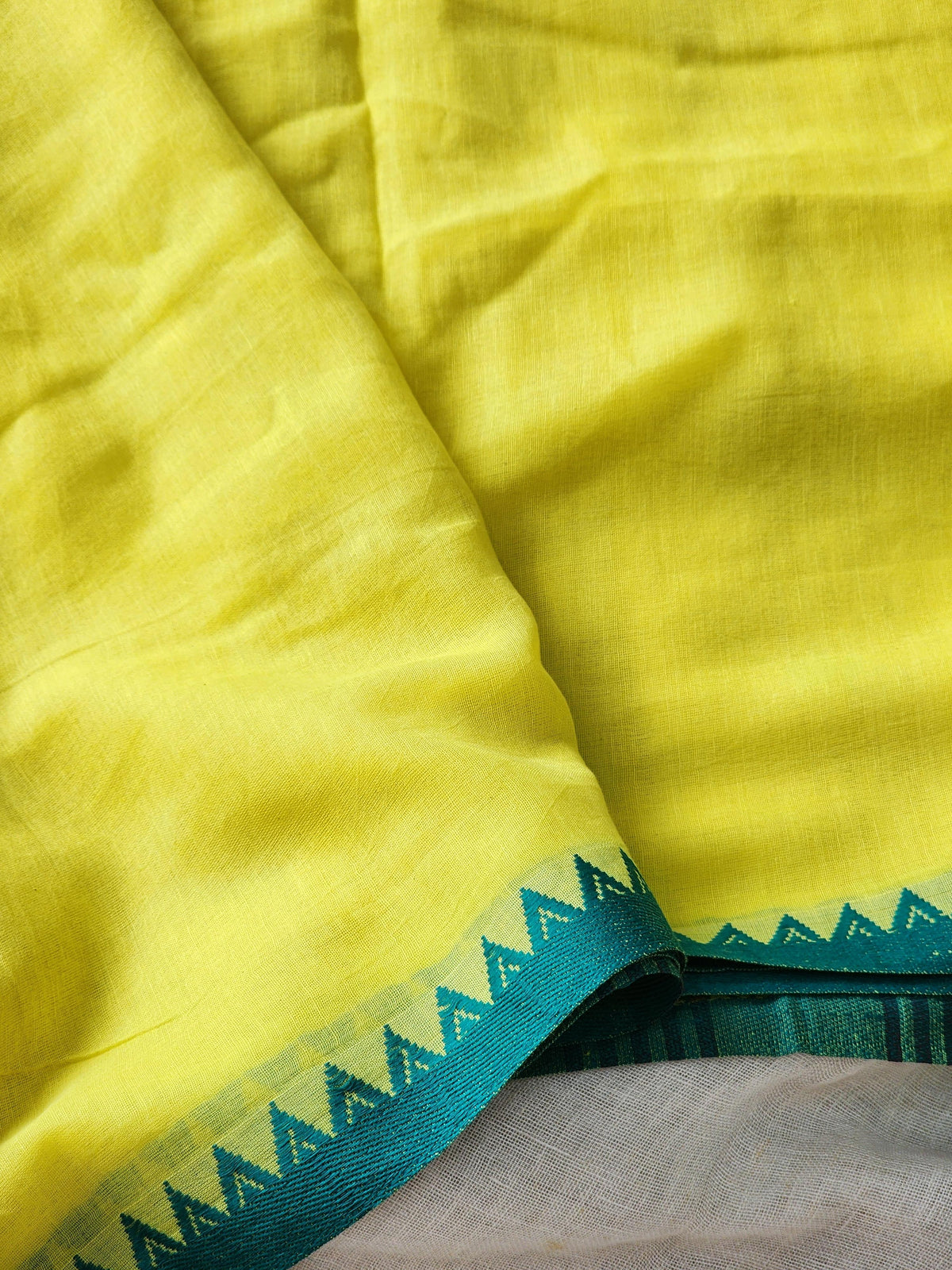 Yellow Dhonekhali Cotton Saree