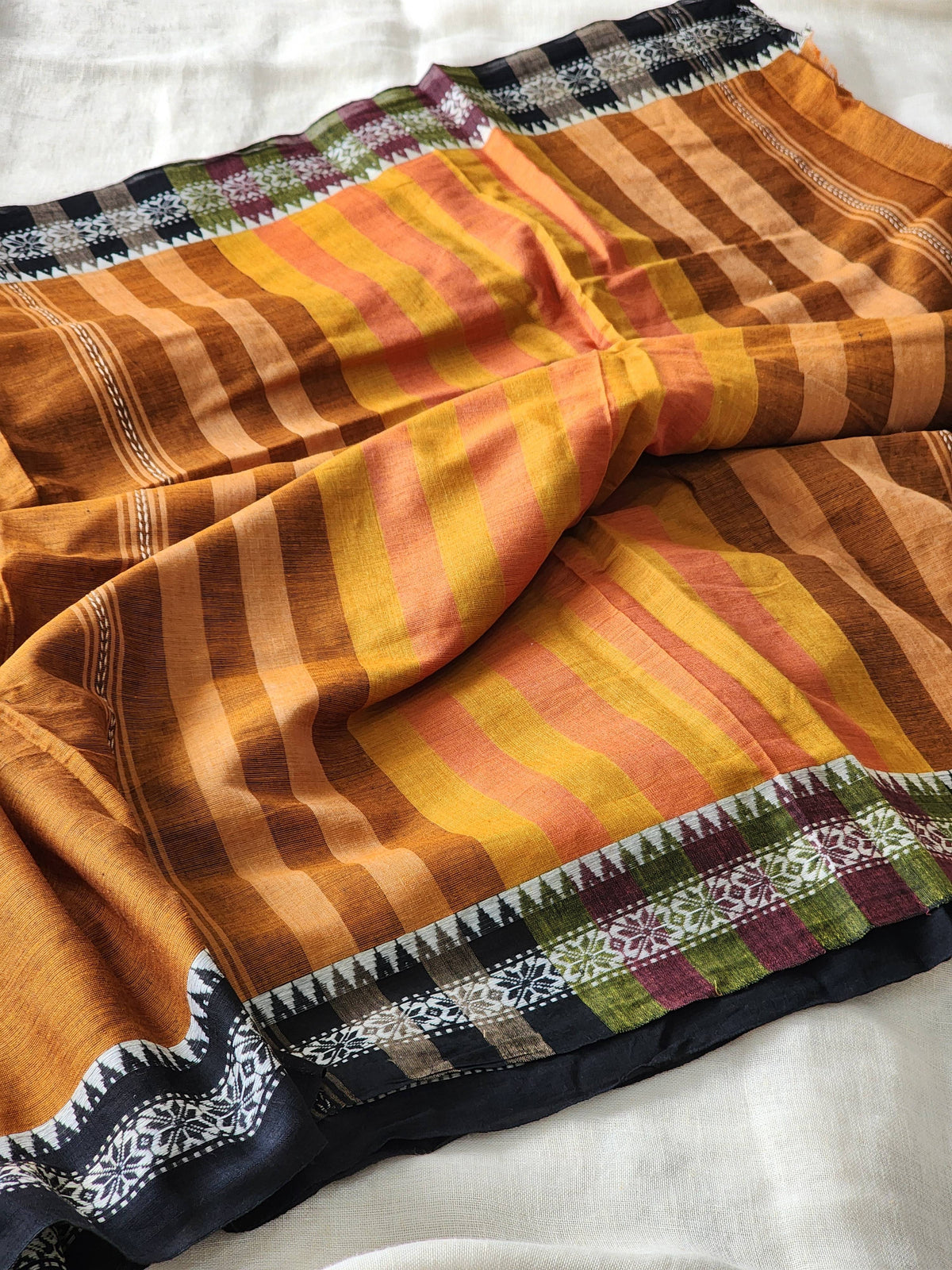 Brown Dhonekhali Cotton Saree
