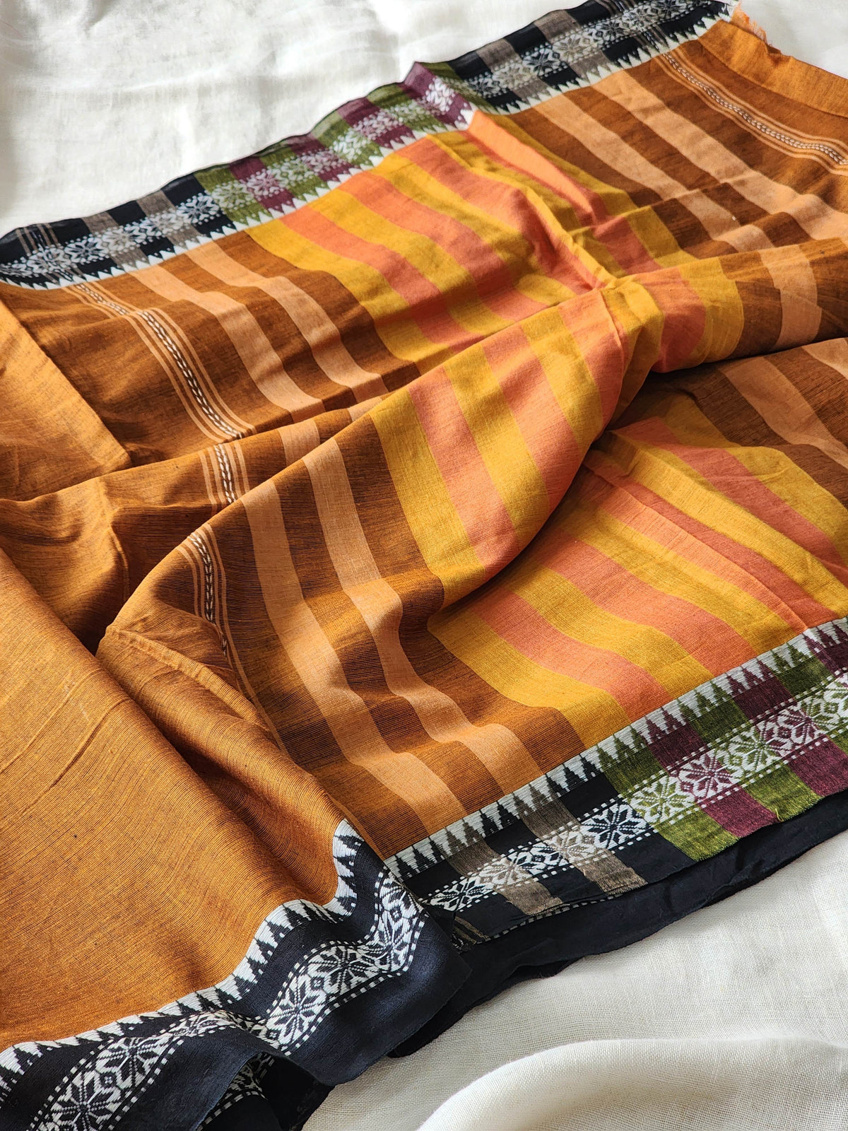 Brown Dhonekhali Cotton Saree