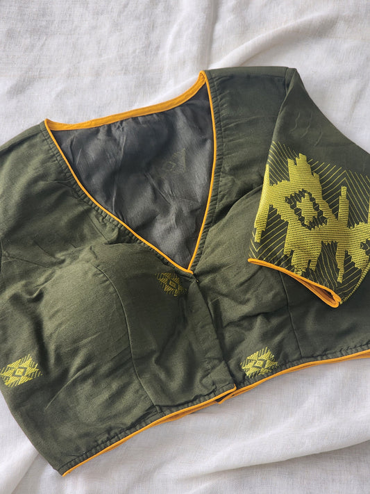 Military Green cotton blouse