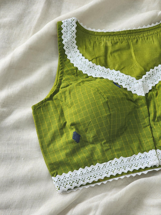 Green cotton blouse