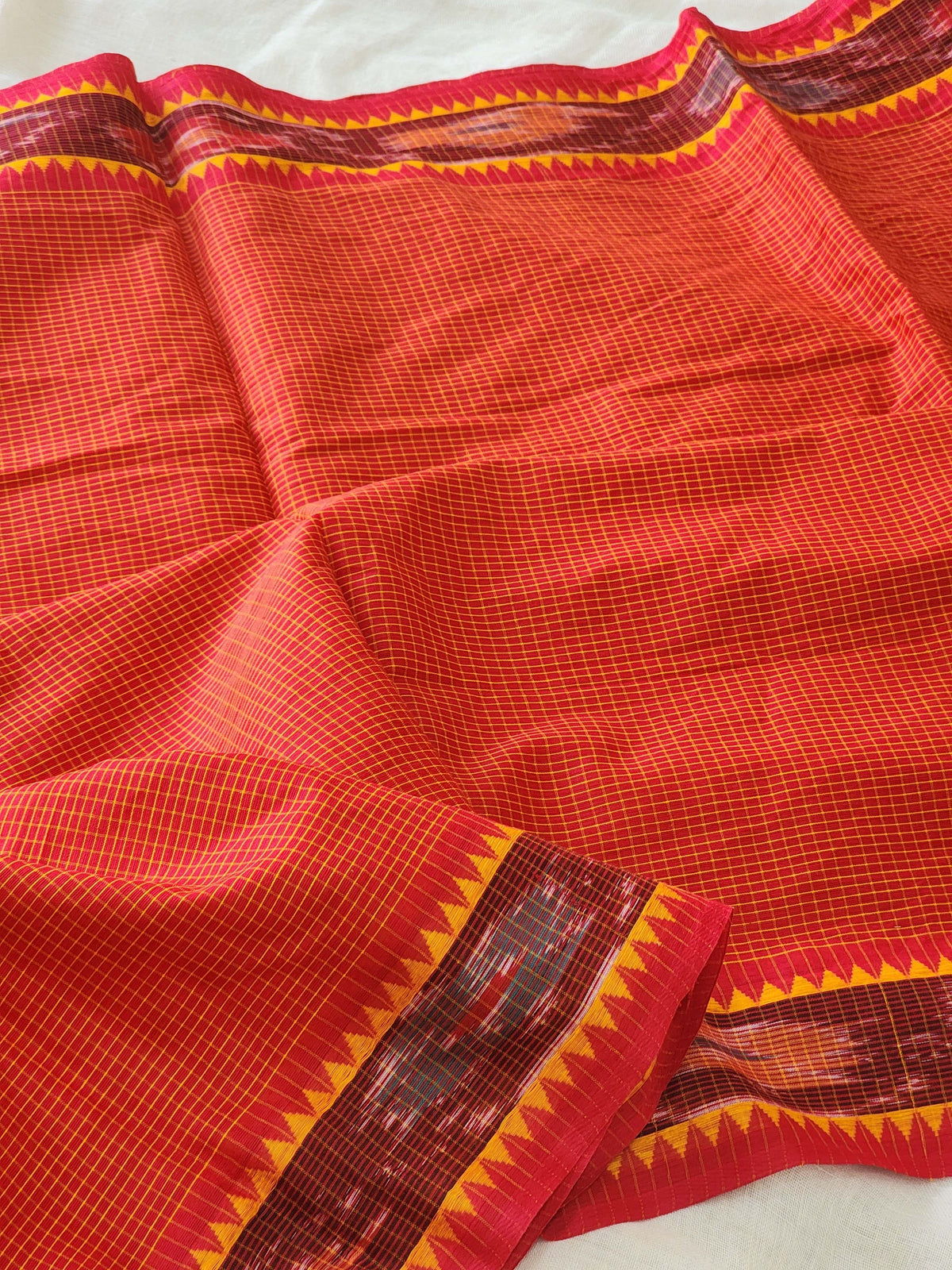 Red Dhonekhali Cotton Saree