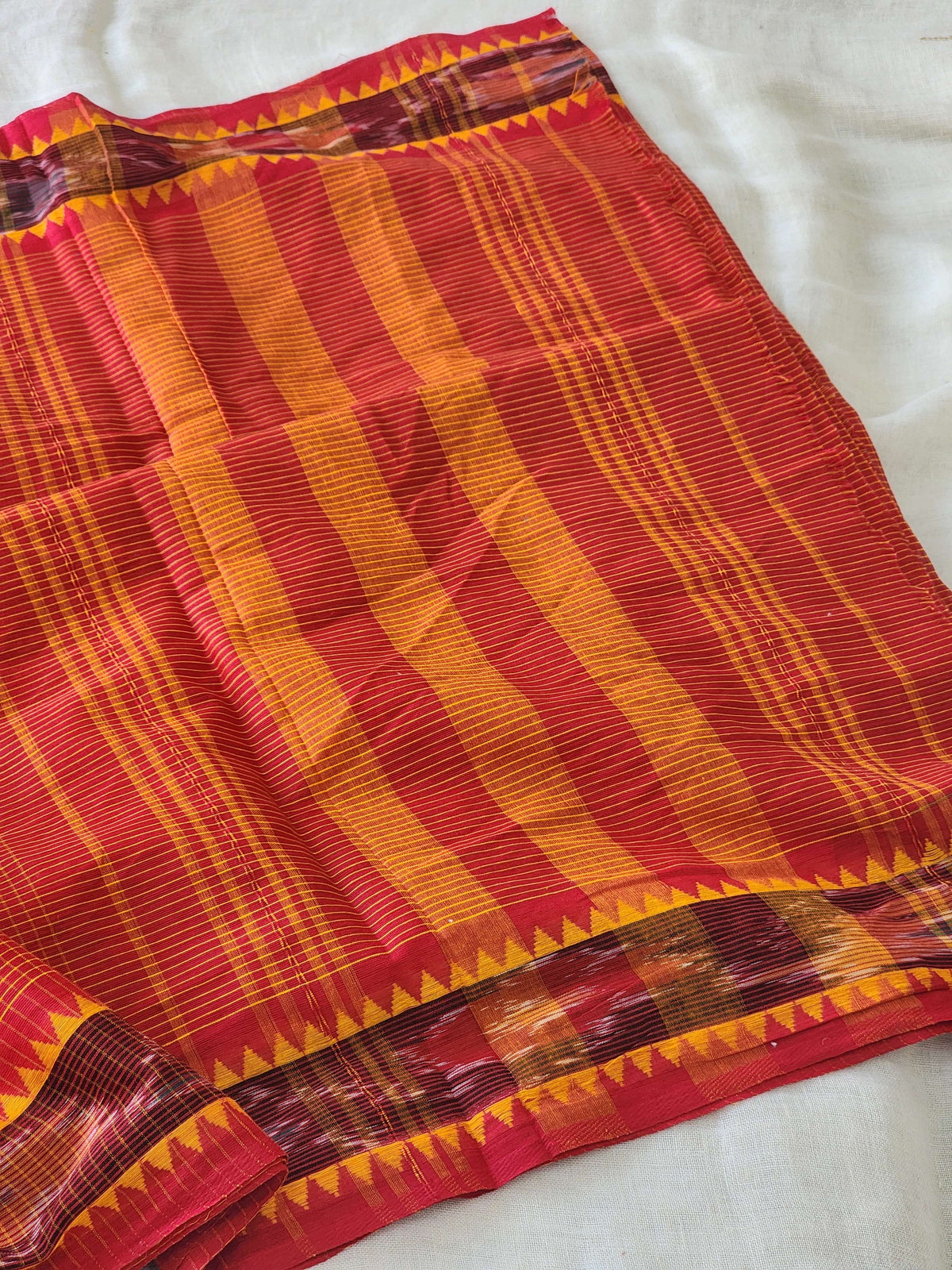 Red Dhonekhali Cotton Saree