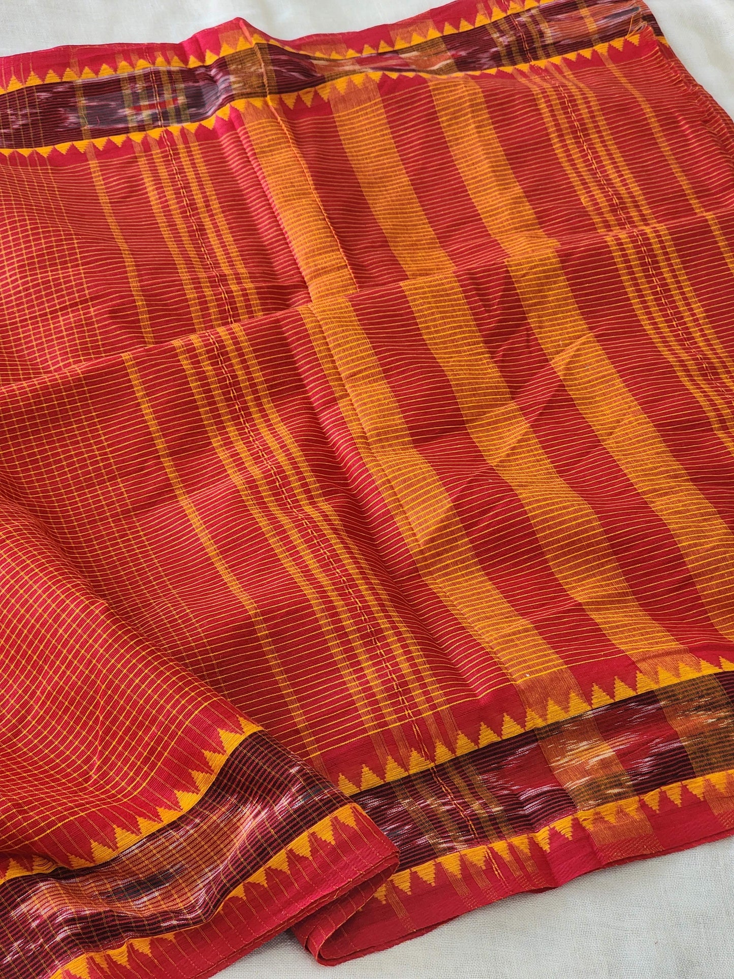 Red Dhonekhali Cotton Saree