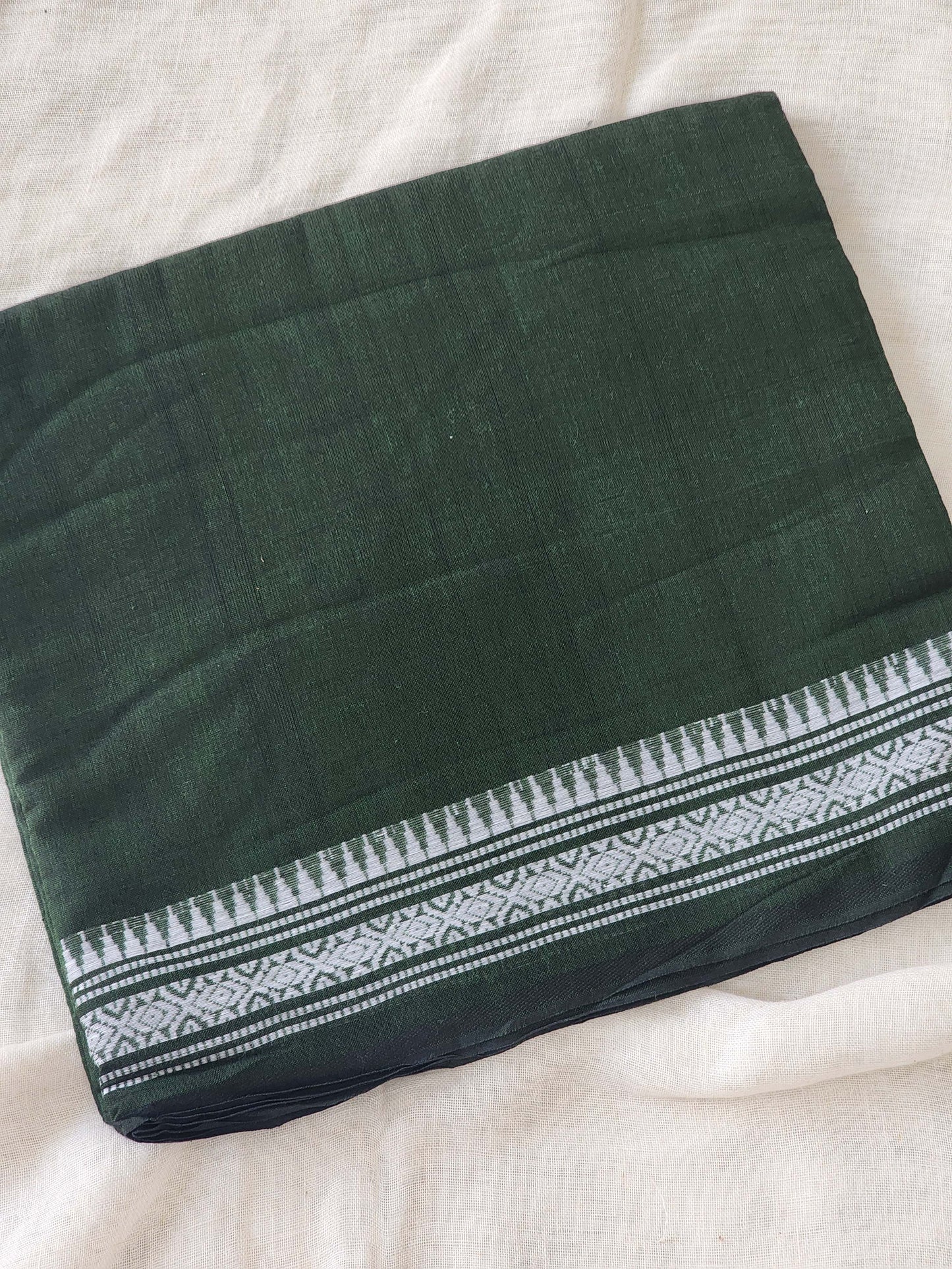 Dark Green Dhonekhali Cotton Saree