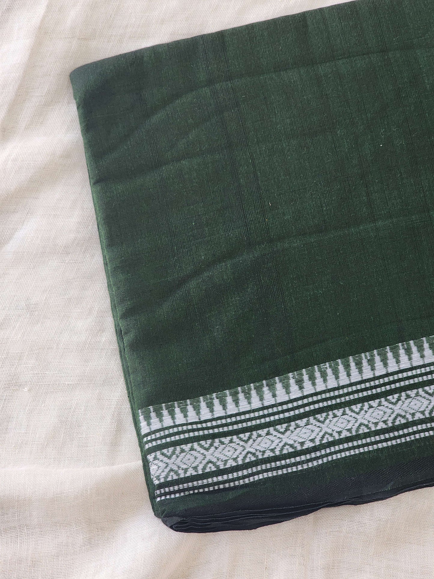 Dark Green Dhonekhali Cotton Saree