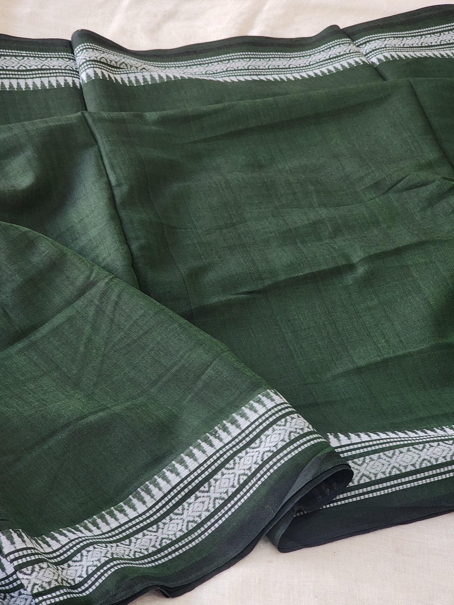 Dark Green Dhonekhali Cotton Saree