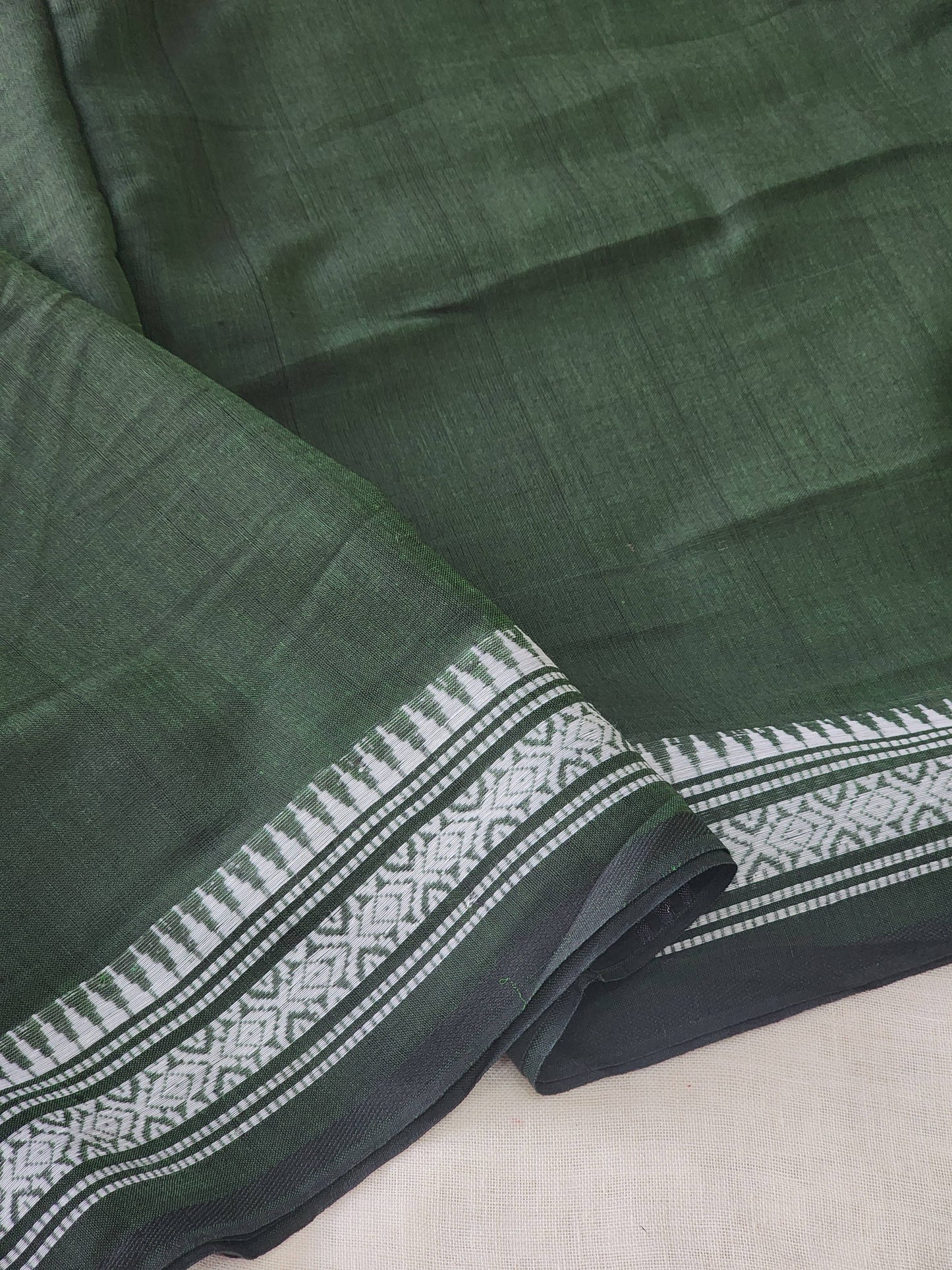 Dark Green Dhonekhali Cotton Saree