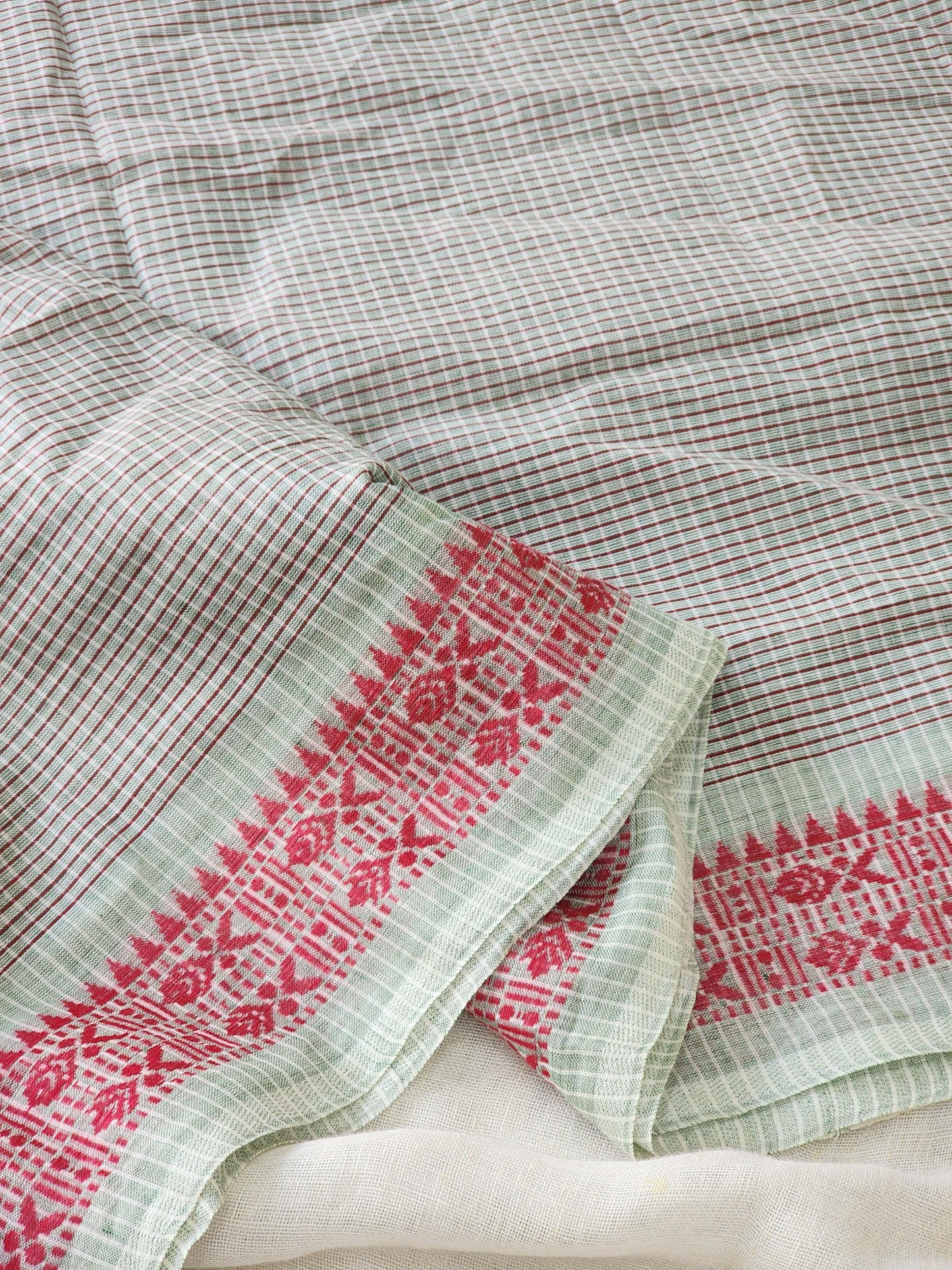 Green Dhonekhali Cotton Saree