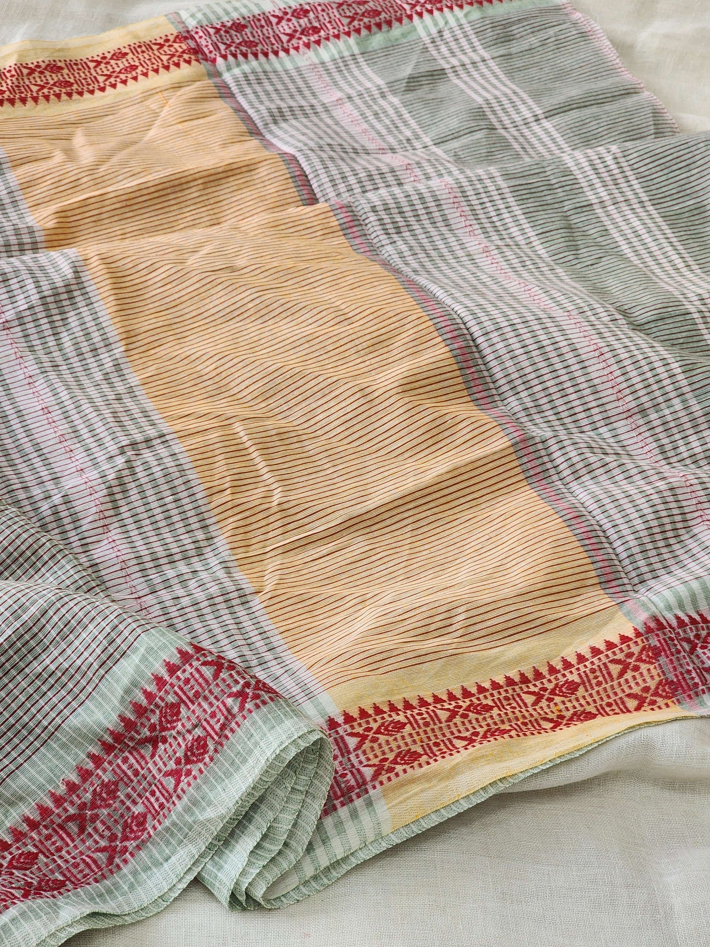 Green Dhonekhali Cotton Saree
