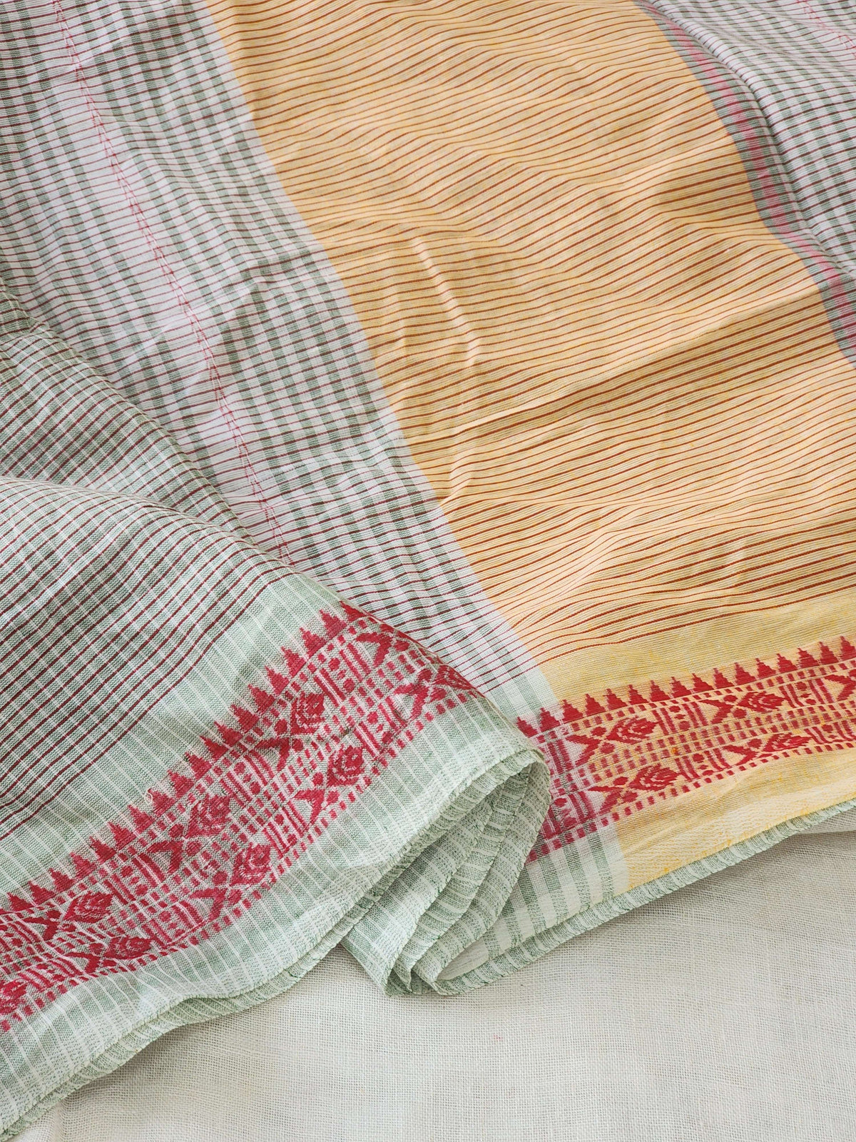 Green Dhonekhali Cotton Saree