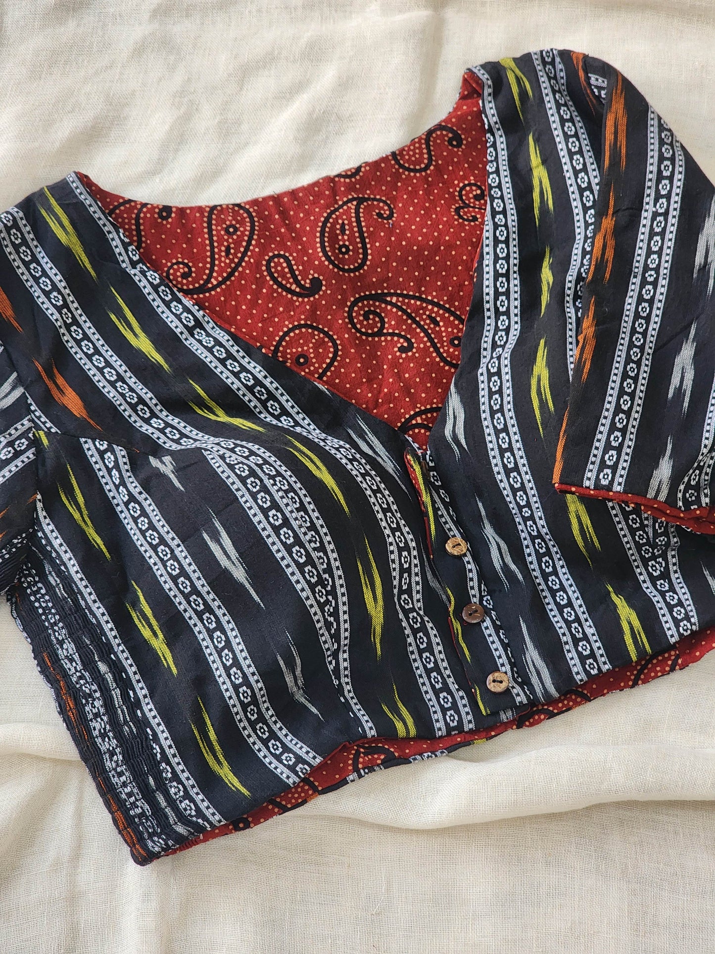 Black Reversible Cotton Blouse