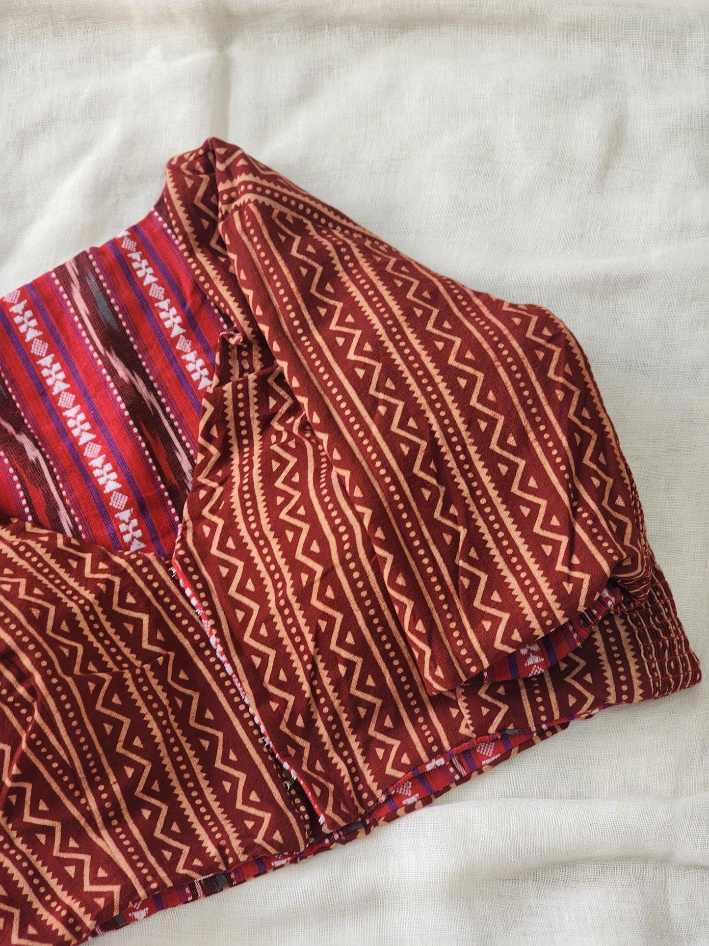 Maroon&Red Reversible Cotton Blouse