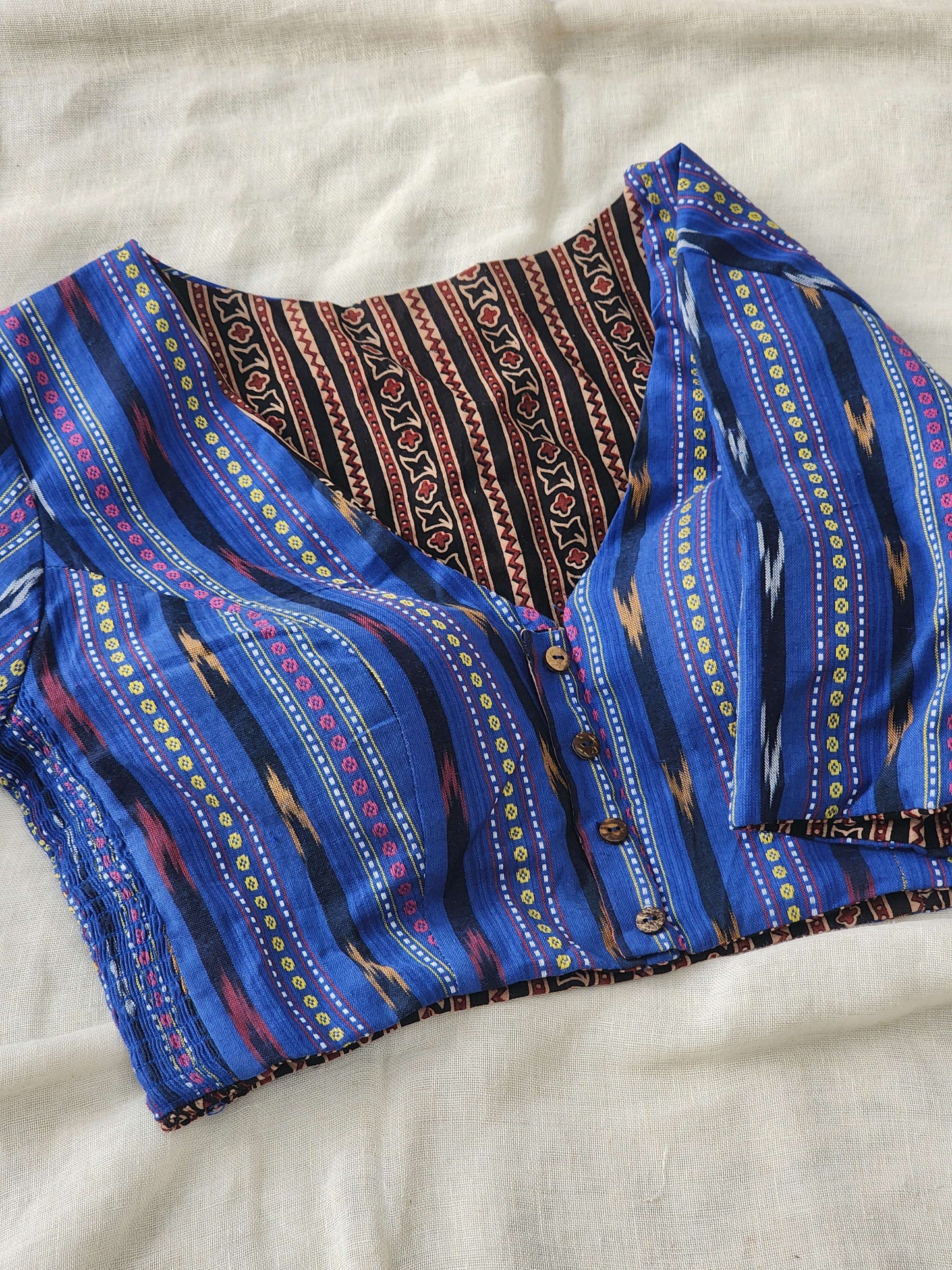 Black&Blue Reversible Cotton Blouse