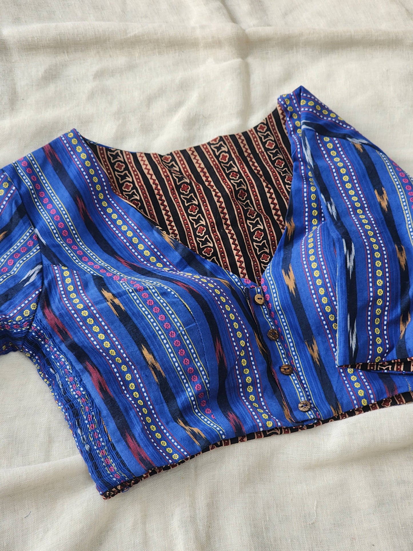 Black&Blue Reversible Cotton Blouse