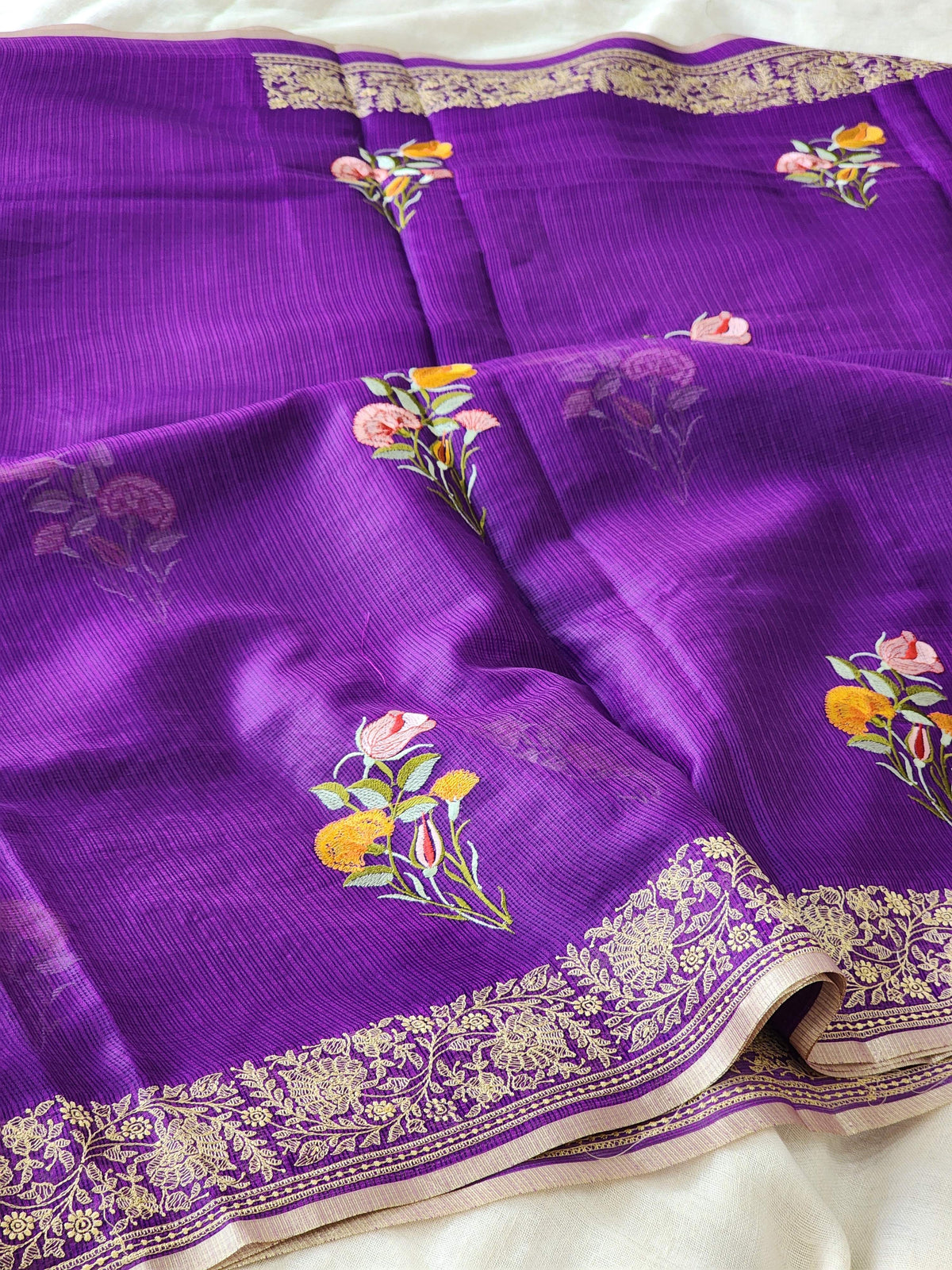 Purple Kota Silk Saree