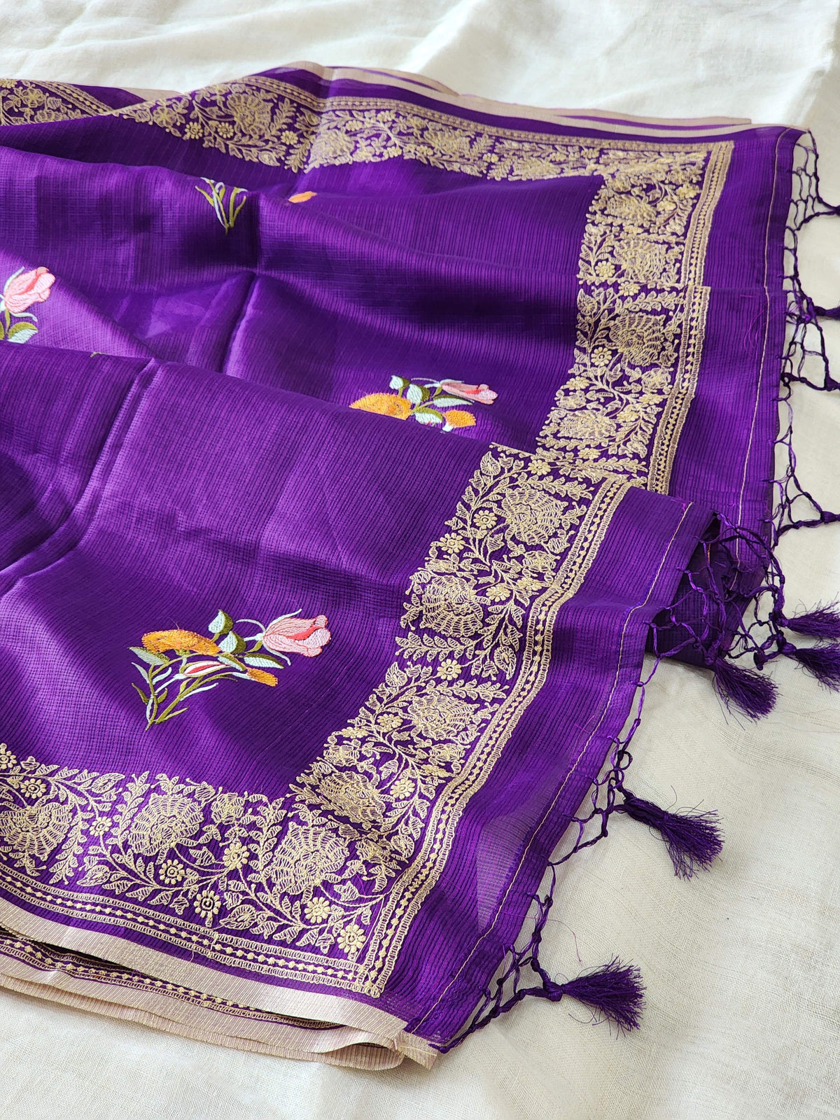 Purple Kota Silk Saree