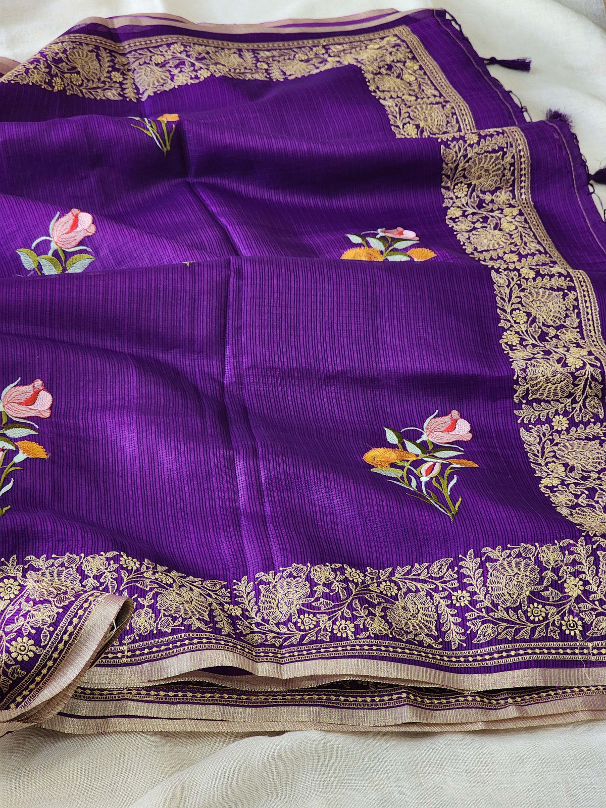 Purple Kota Silk Saree