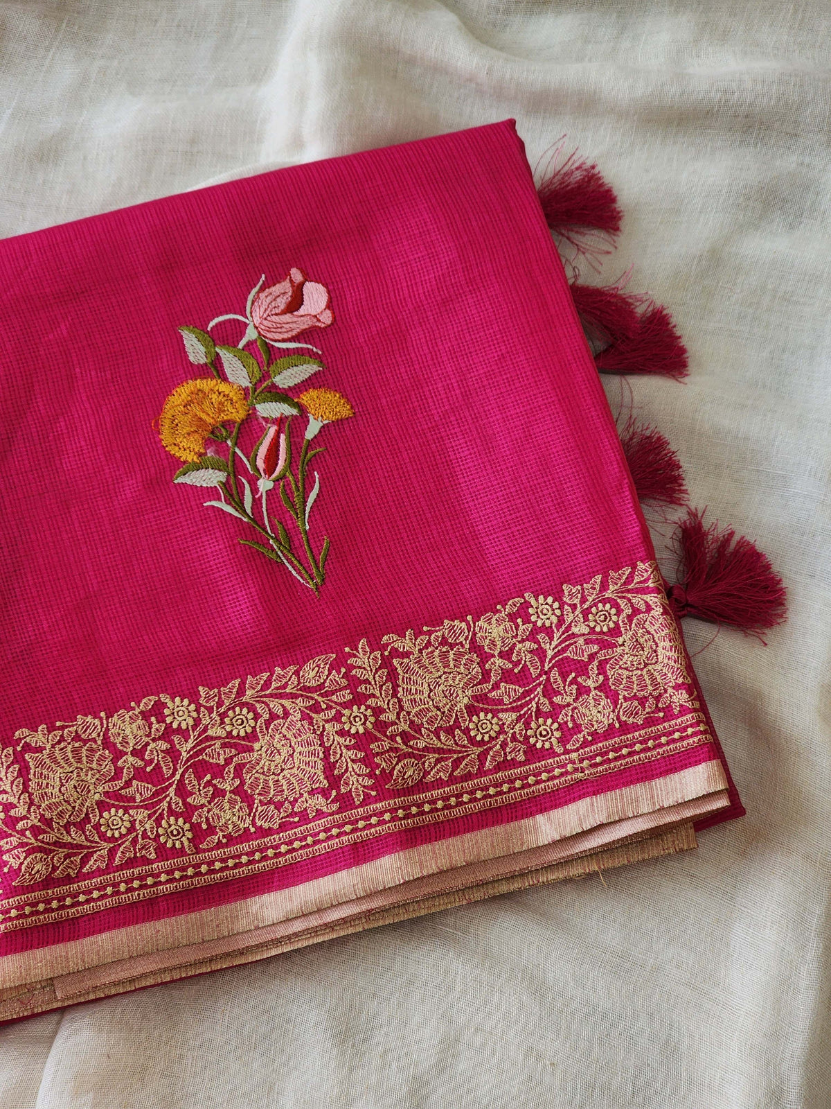 Pink Kota Silk Saree