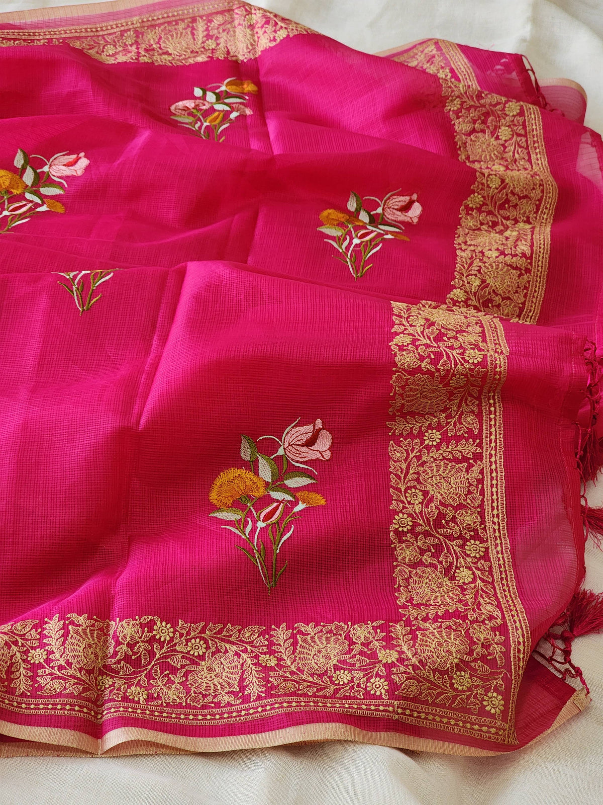 Pink Kota Silk Saree