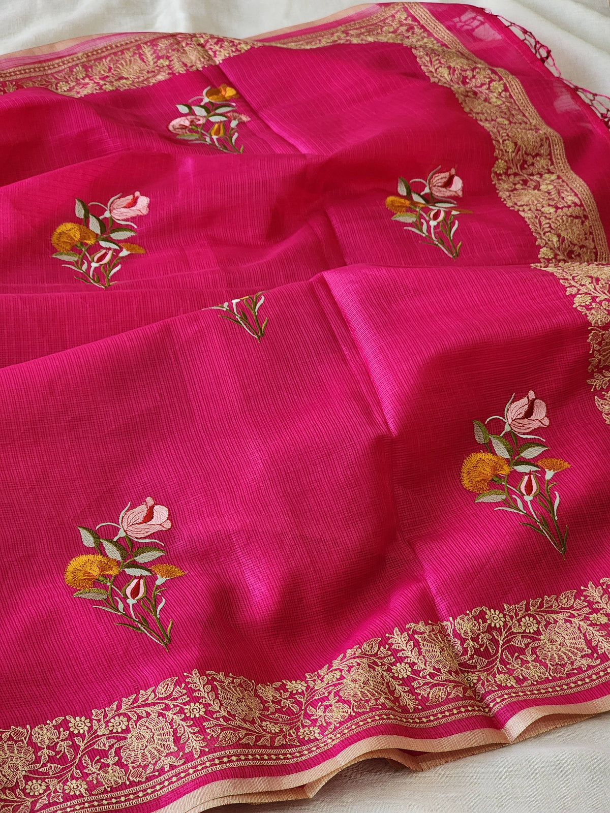 Pink Kota Silk Saree