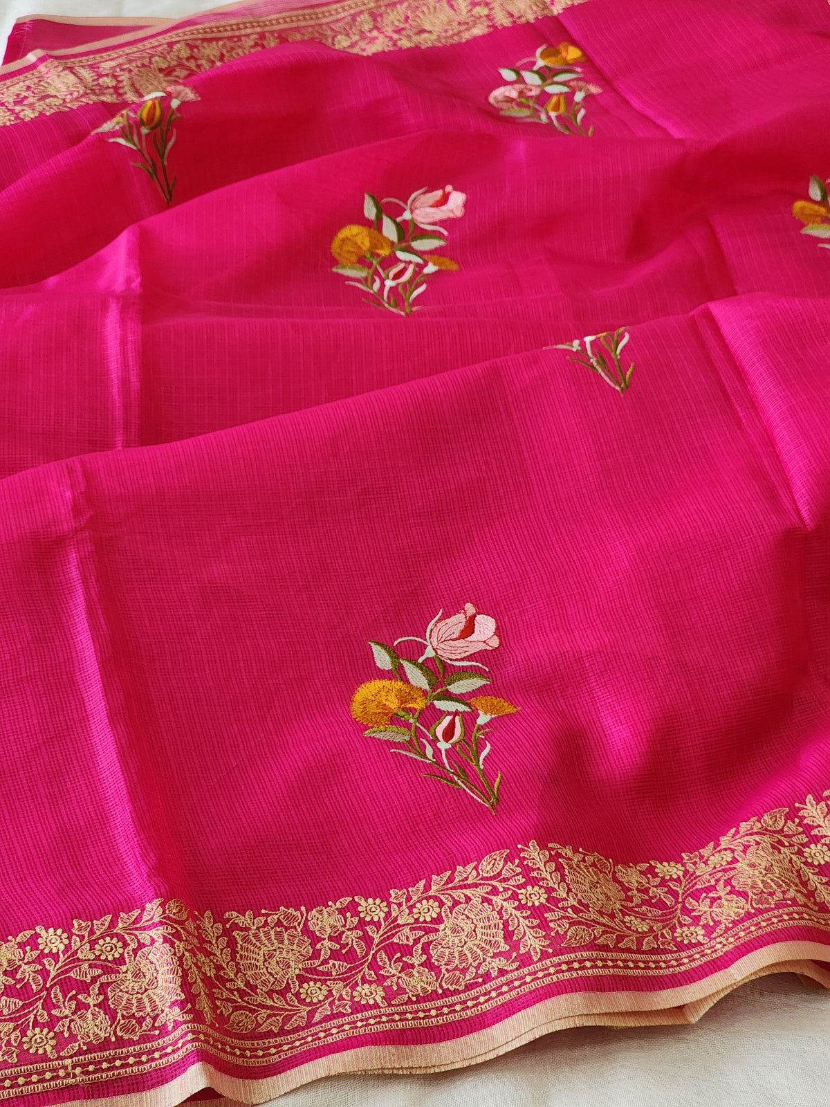 Pink Kota Silk Saree