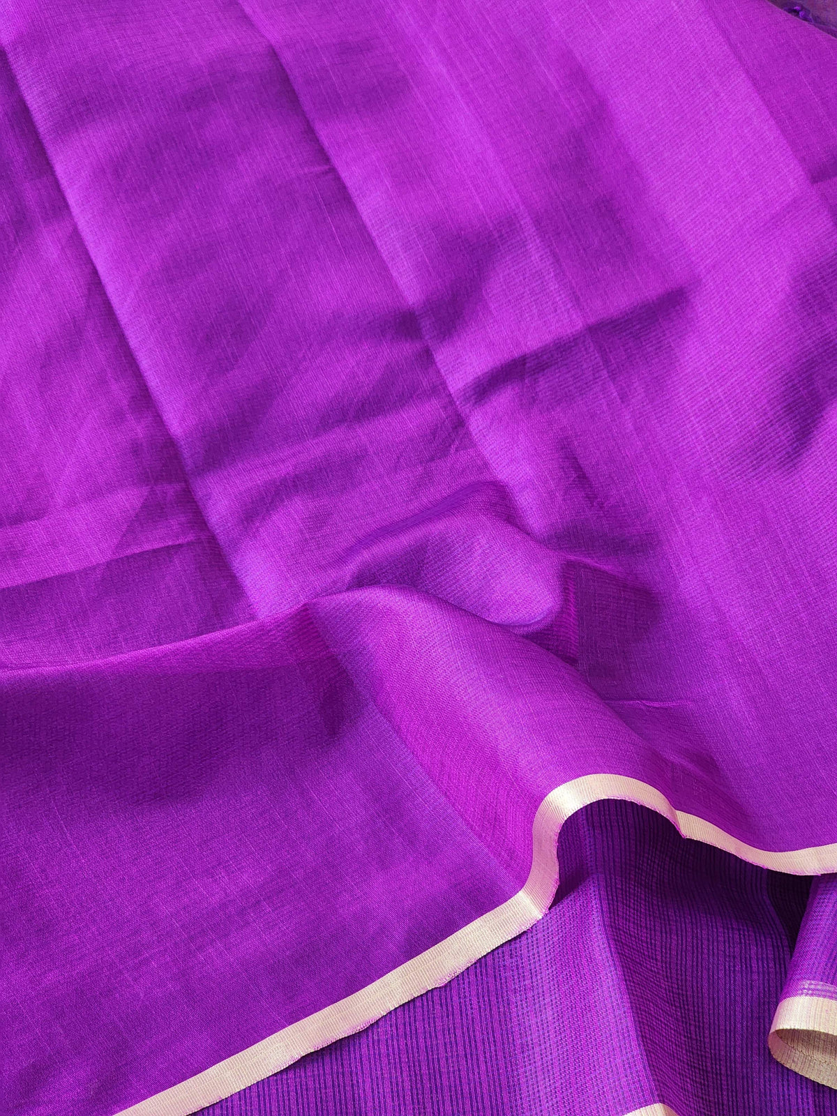 Purple Kota Silk Saree