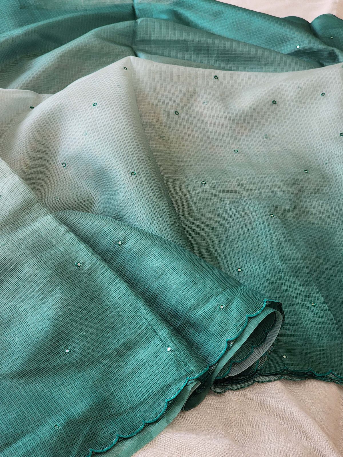 Sea Green Kota Silk Saree