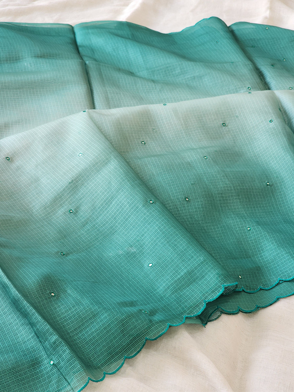 Sea Green Kota Silk Saree