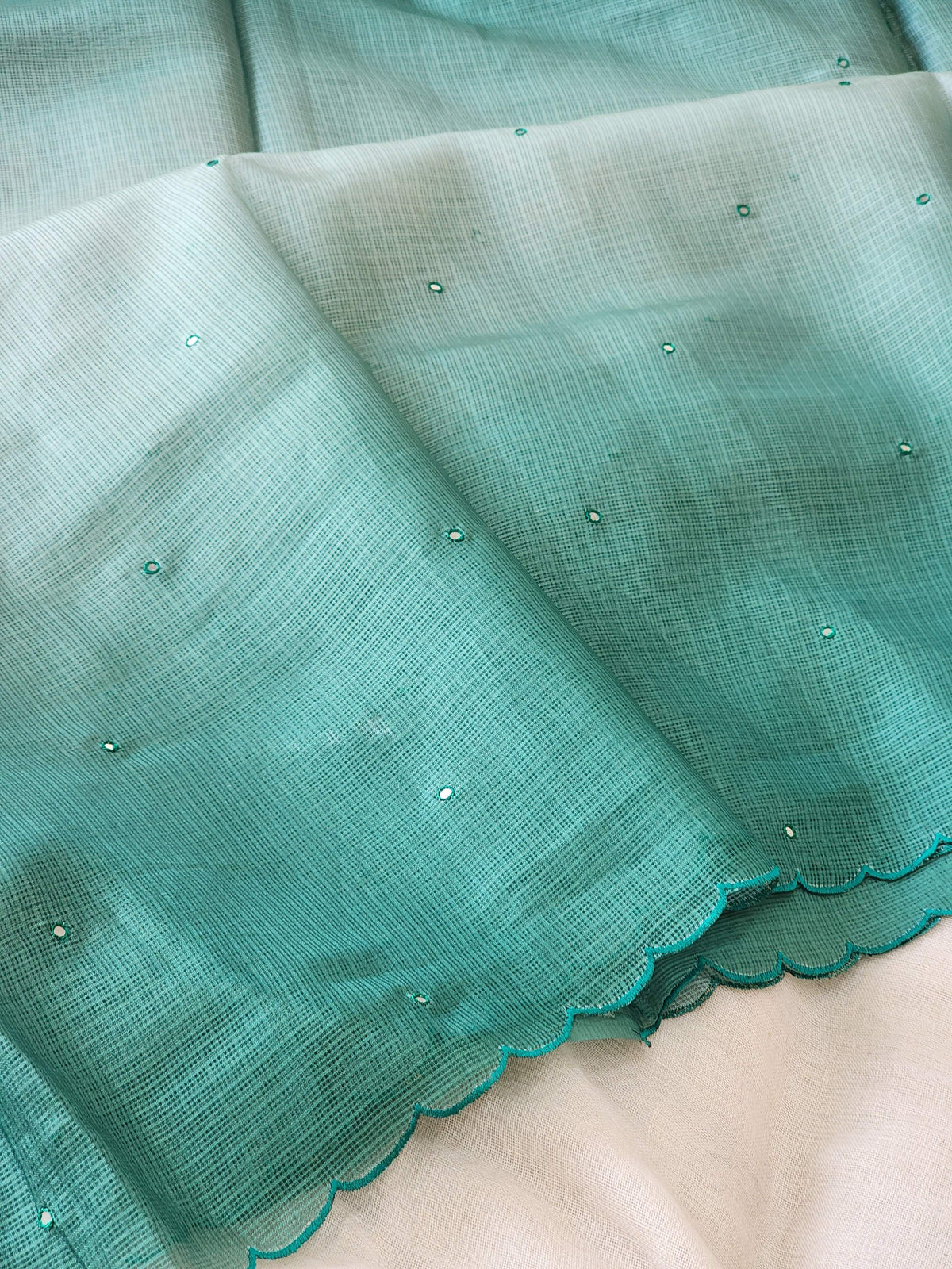 Sea Green Kota Silk Saree