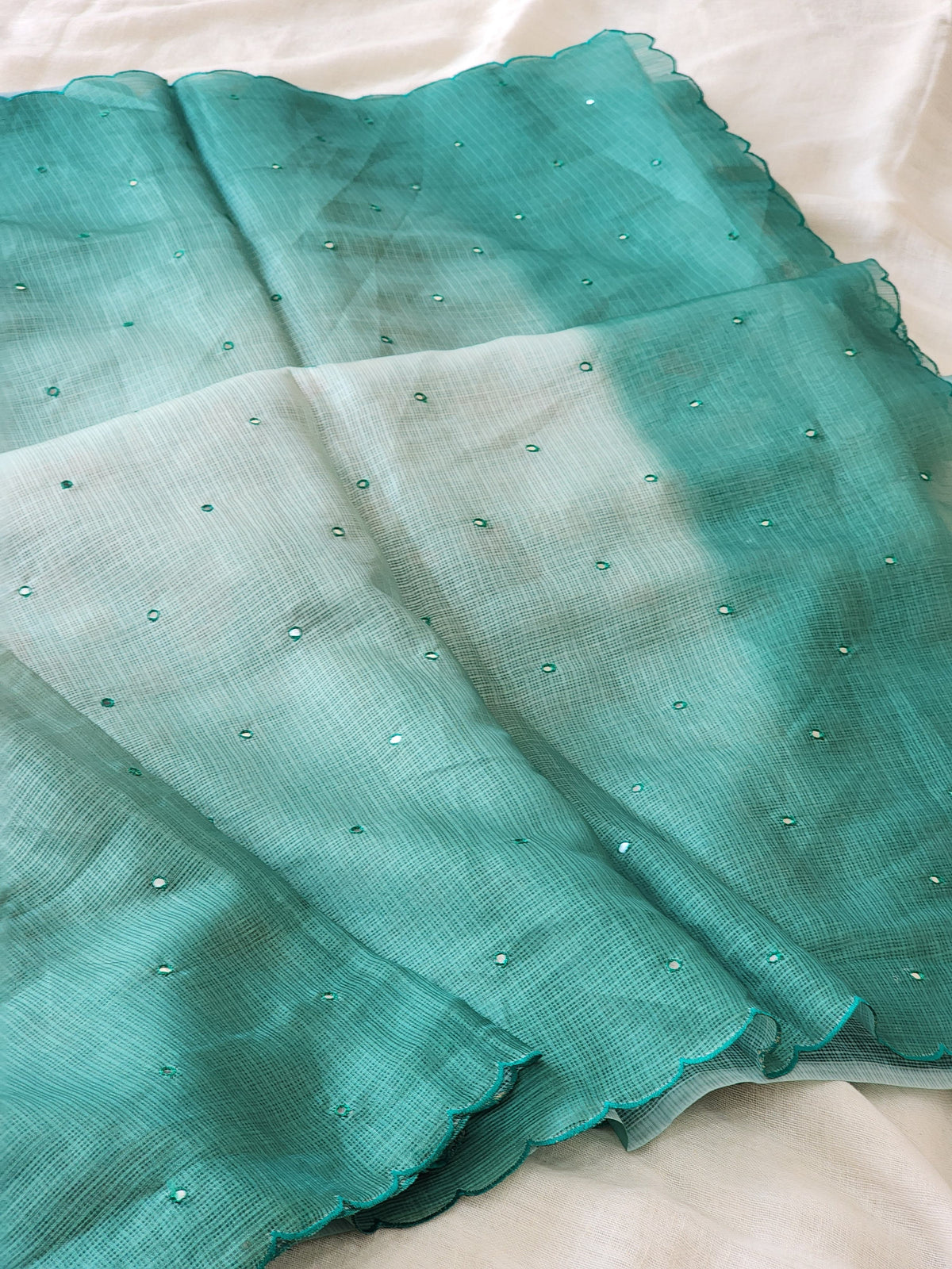 Sea Green Kota Silk Saree