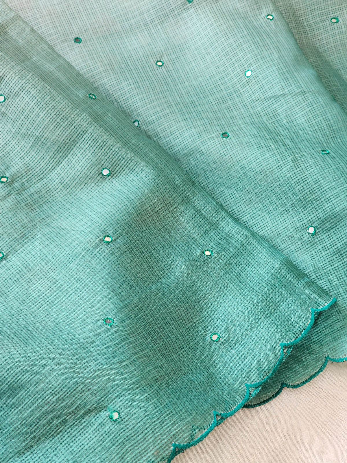 Sea Green Kota Silk Saree