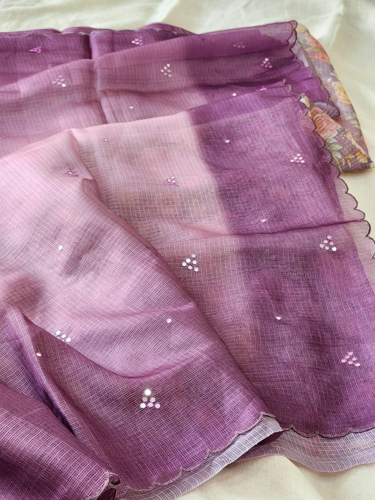 Purple Kota Silk Saree