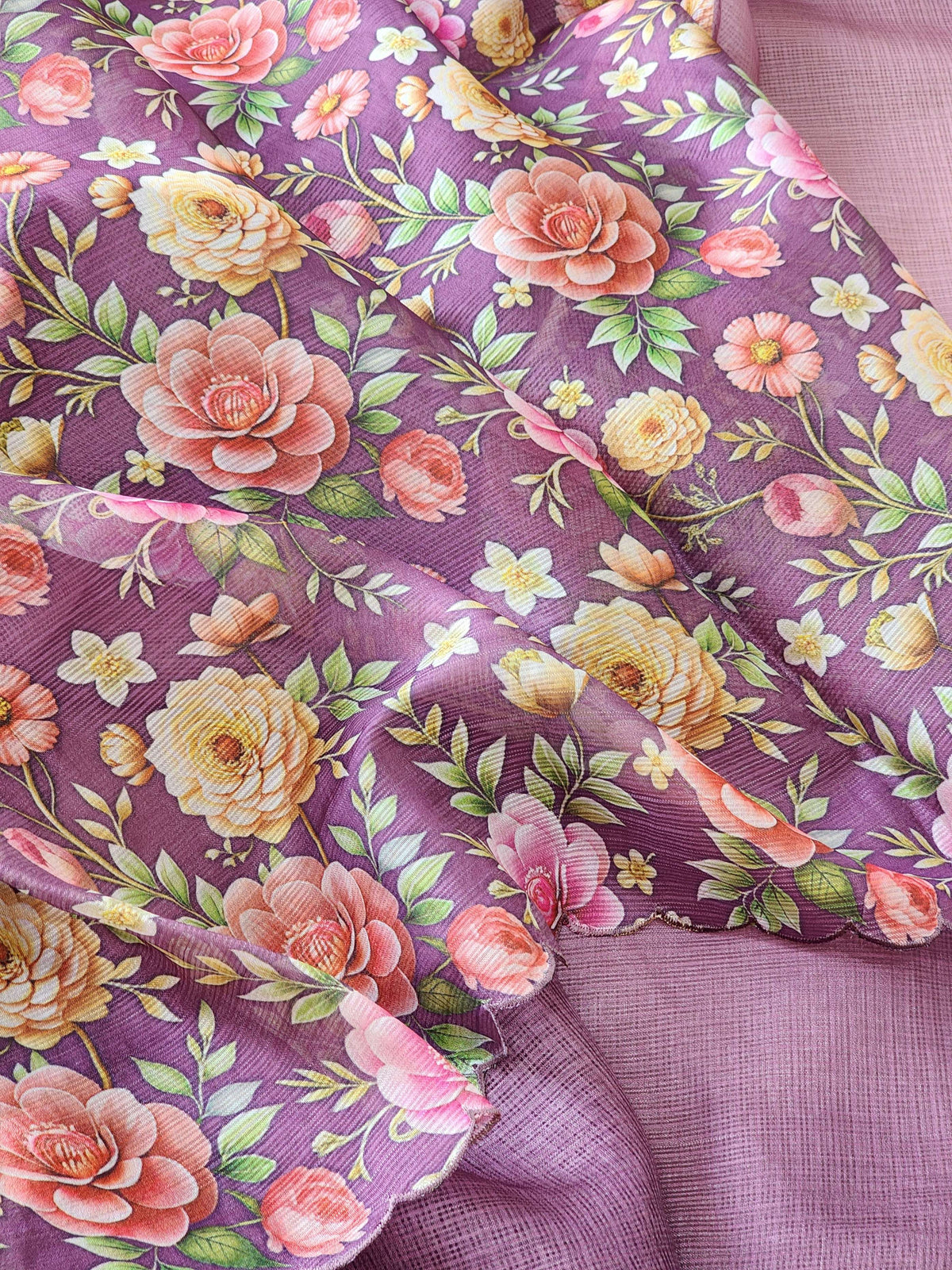 Purple Kota Silk Saree