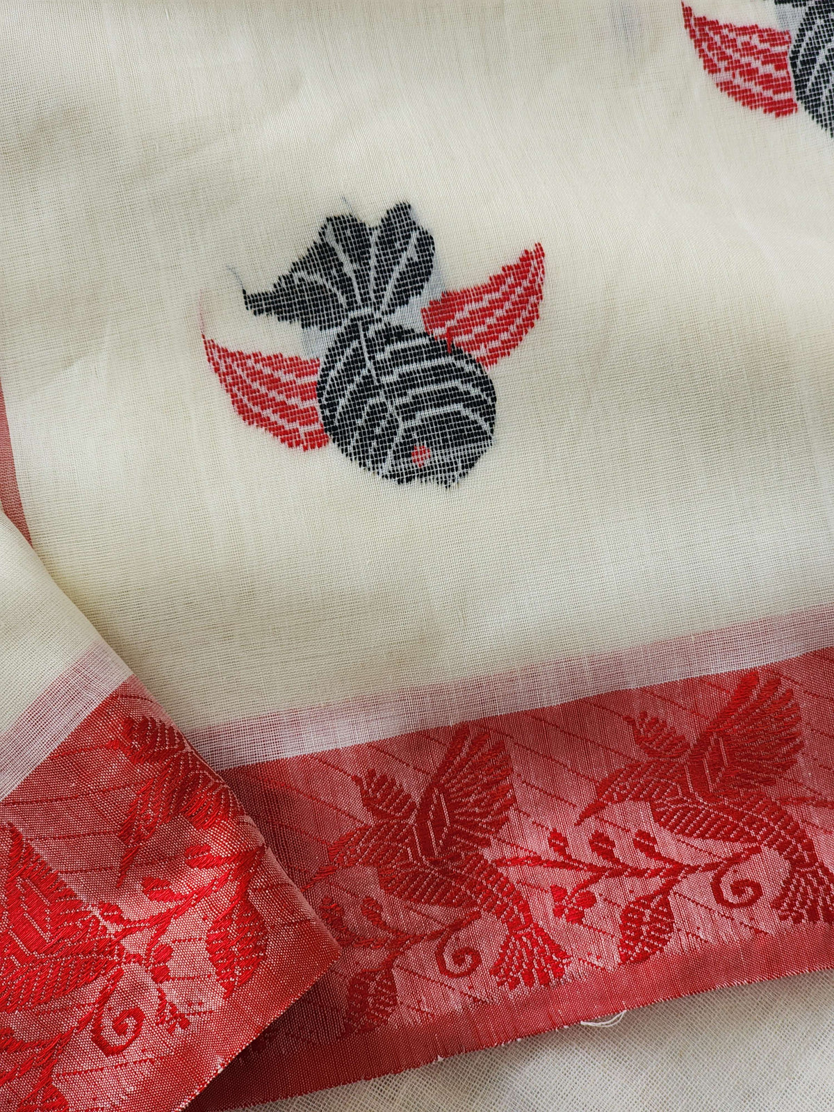 Off White Khadi Cotton Saree