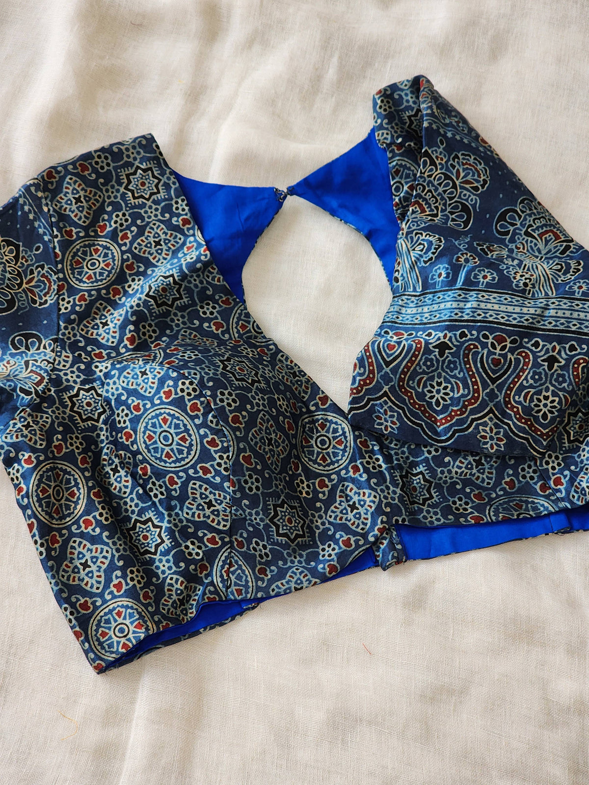 Blue modal silk blouse